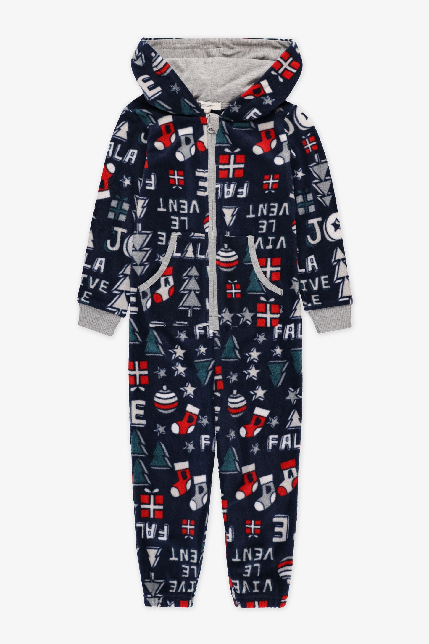 Pyjama 1 pièce à capuchon - Enfant garçon && MARIN/MULTI