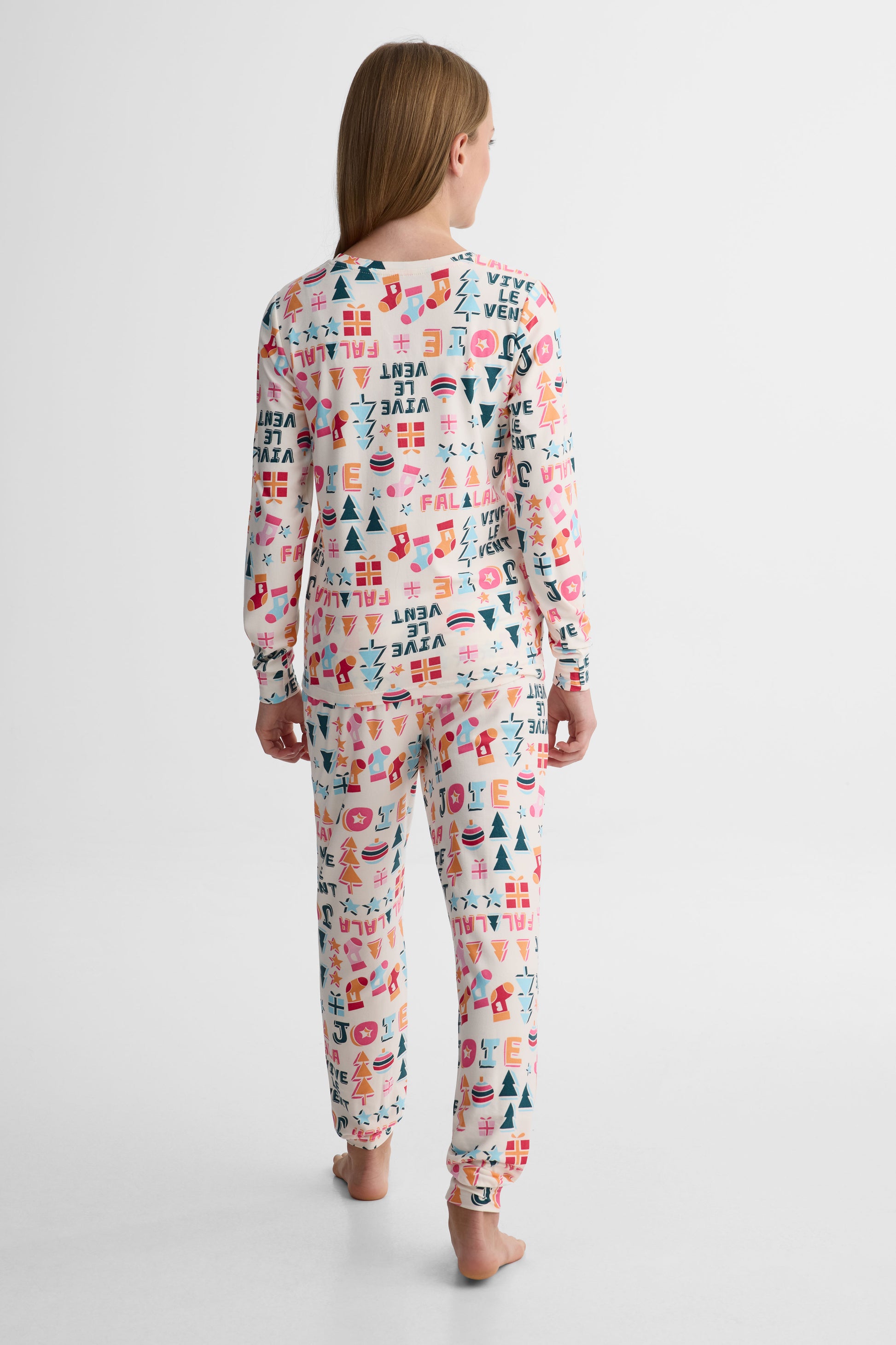 Pyjama 2 pièces imprimé – Ado fille && BLANC CASSÉ/MULTI