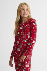 Pyjama 2 pièces imprimé – Ado fille && ROUGE/MULTI