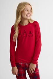 Chandail graphique en jersey - Ado fille && ROUGE