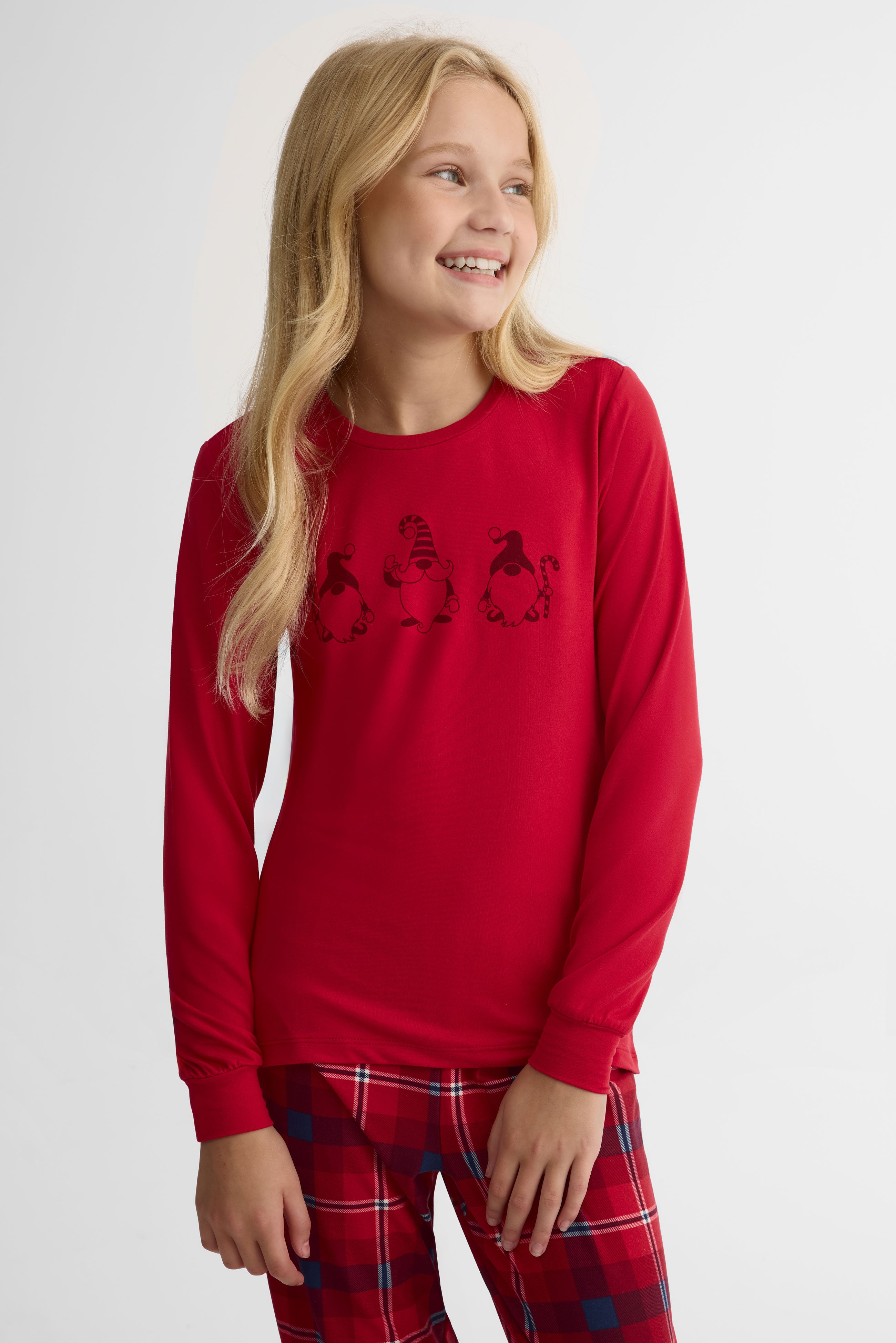 Chandail graphique en jersey - Ado fille && ROUGE