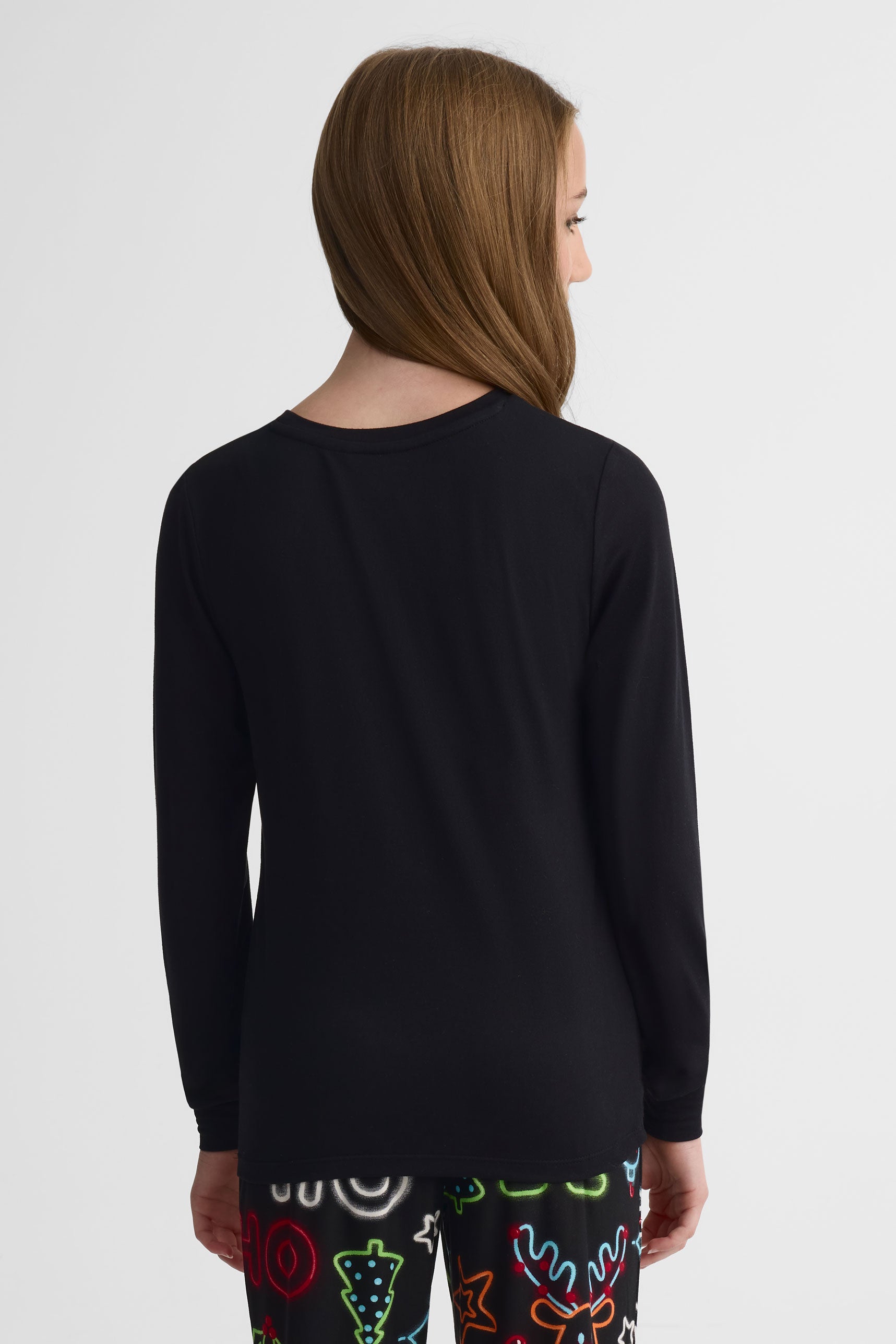 Chandail graphique en jersey - Ado fille && NOIR