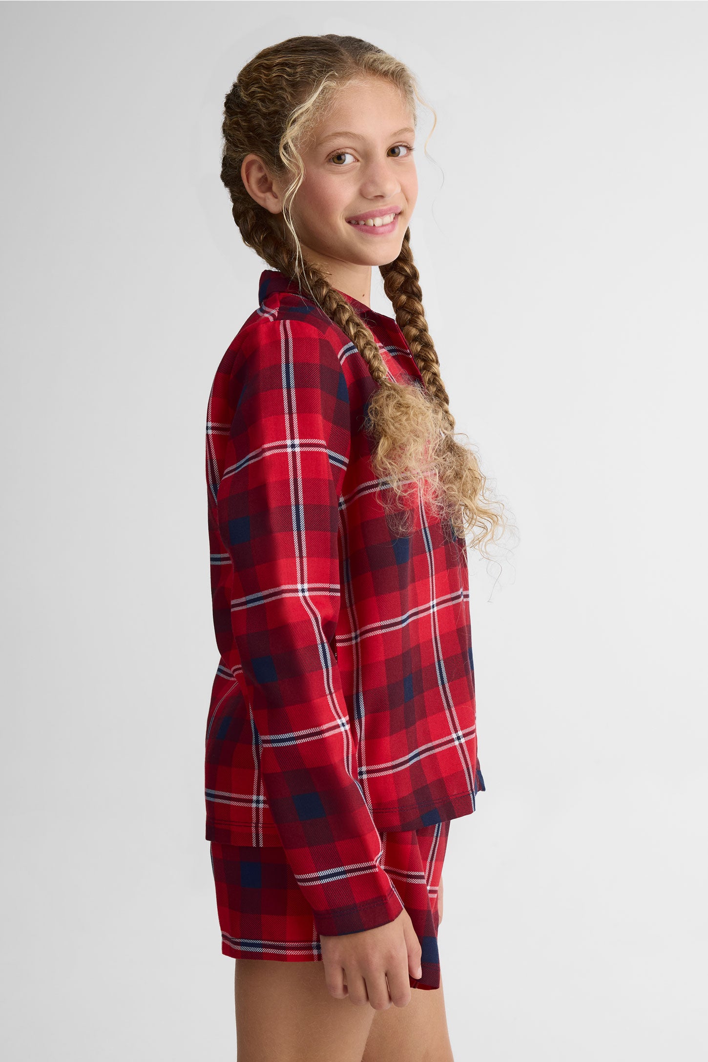 Chemise à manches longues en flanelle - Ado fille && ROUGE/MULTI