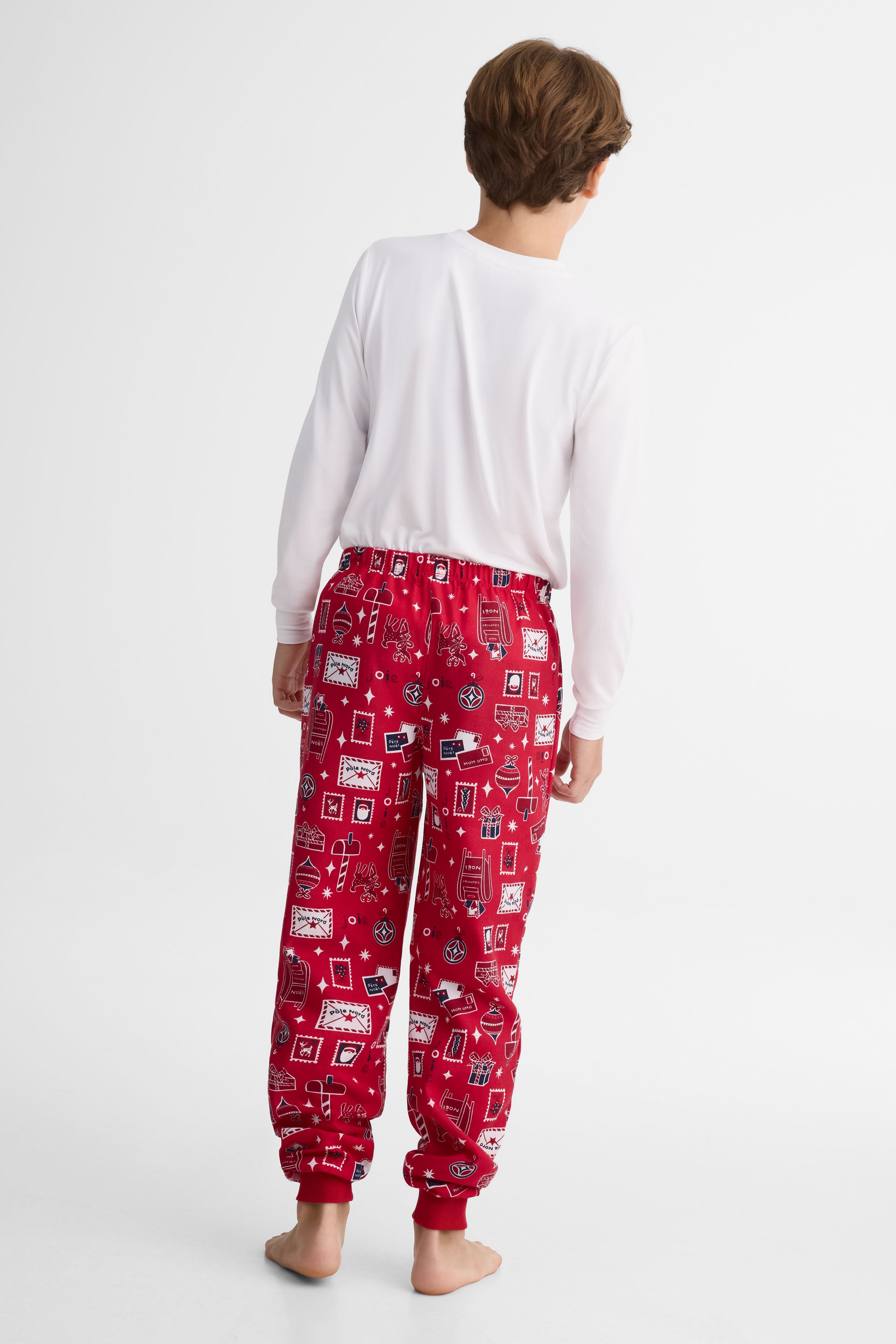 Pantalon pyjama flanelle imprimé - Ado garçon && ROUGE/MULTI