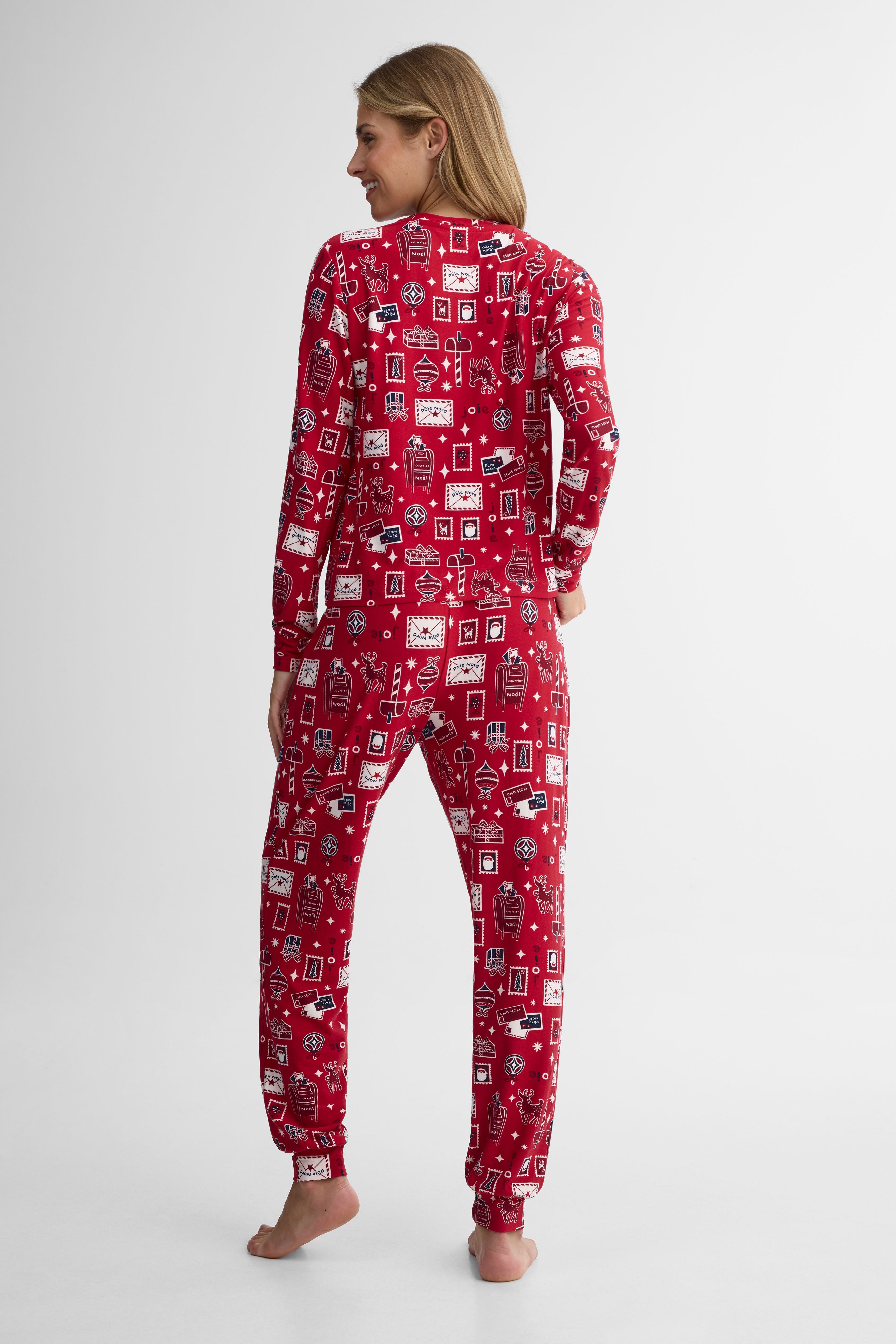 Ensemble pyjama graphique – Femme && ROUGE/MULTI