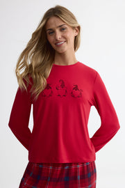 Chandail pyjama graphique – Femme && ROUGE