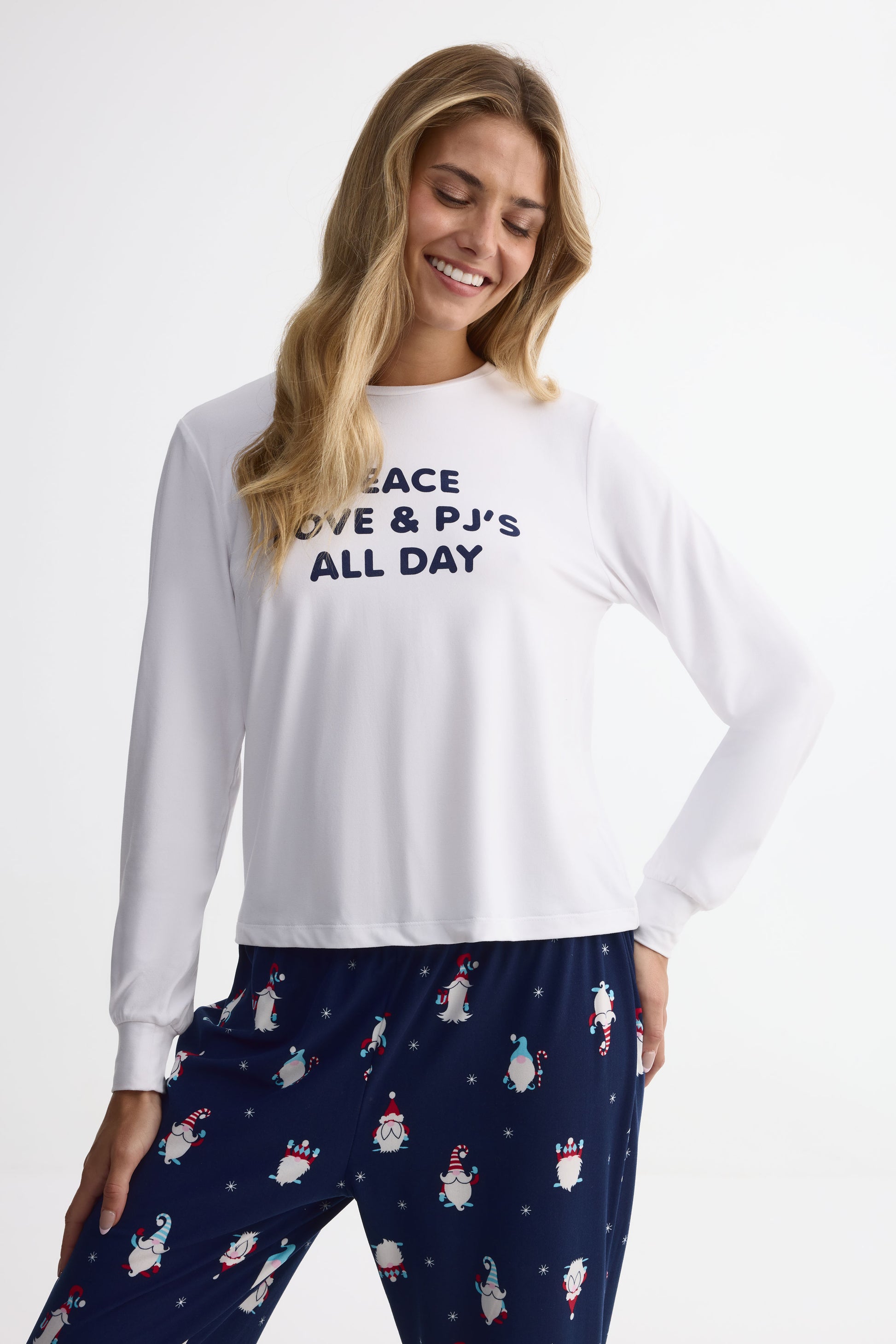 Chandail pyjama graphique – Femme && BLANC