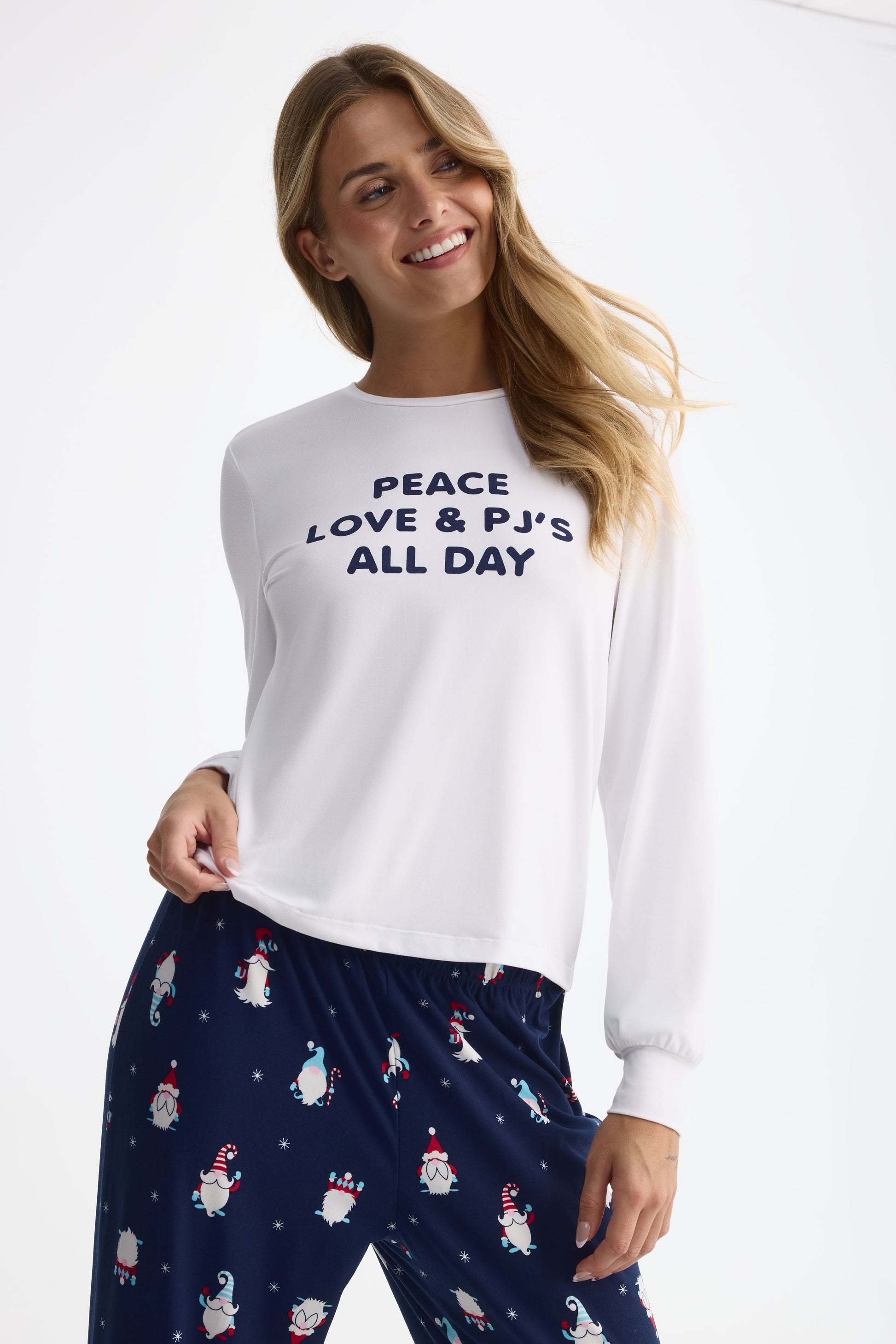Chandail pyjama graphique – Femme && BLANC