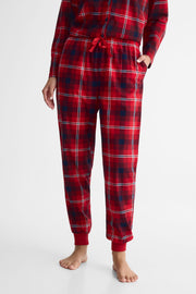 Pantalon pyjama élastique flanelle imprimé – Femme && ROUGE/MULTI