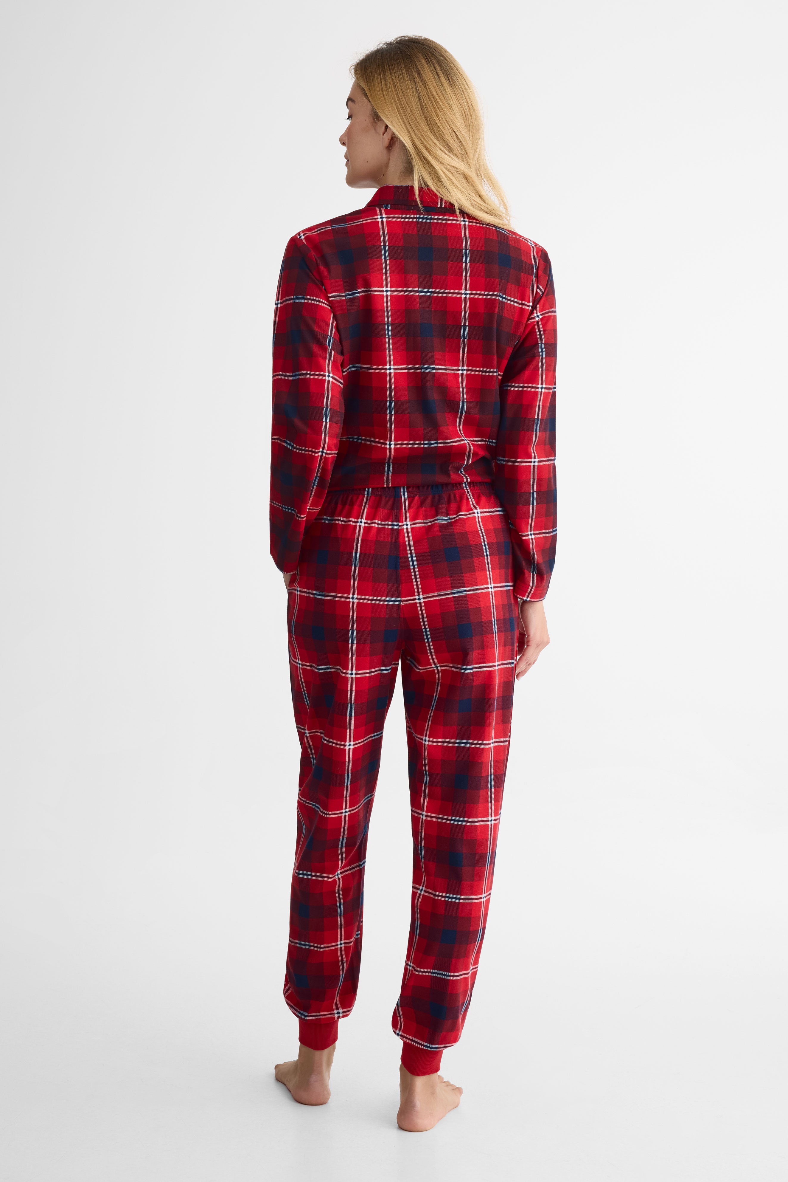 Pantalon pyjama élastique flanelle imprimé – Femme && ROUGE/MULTI