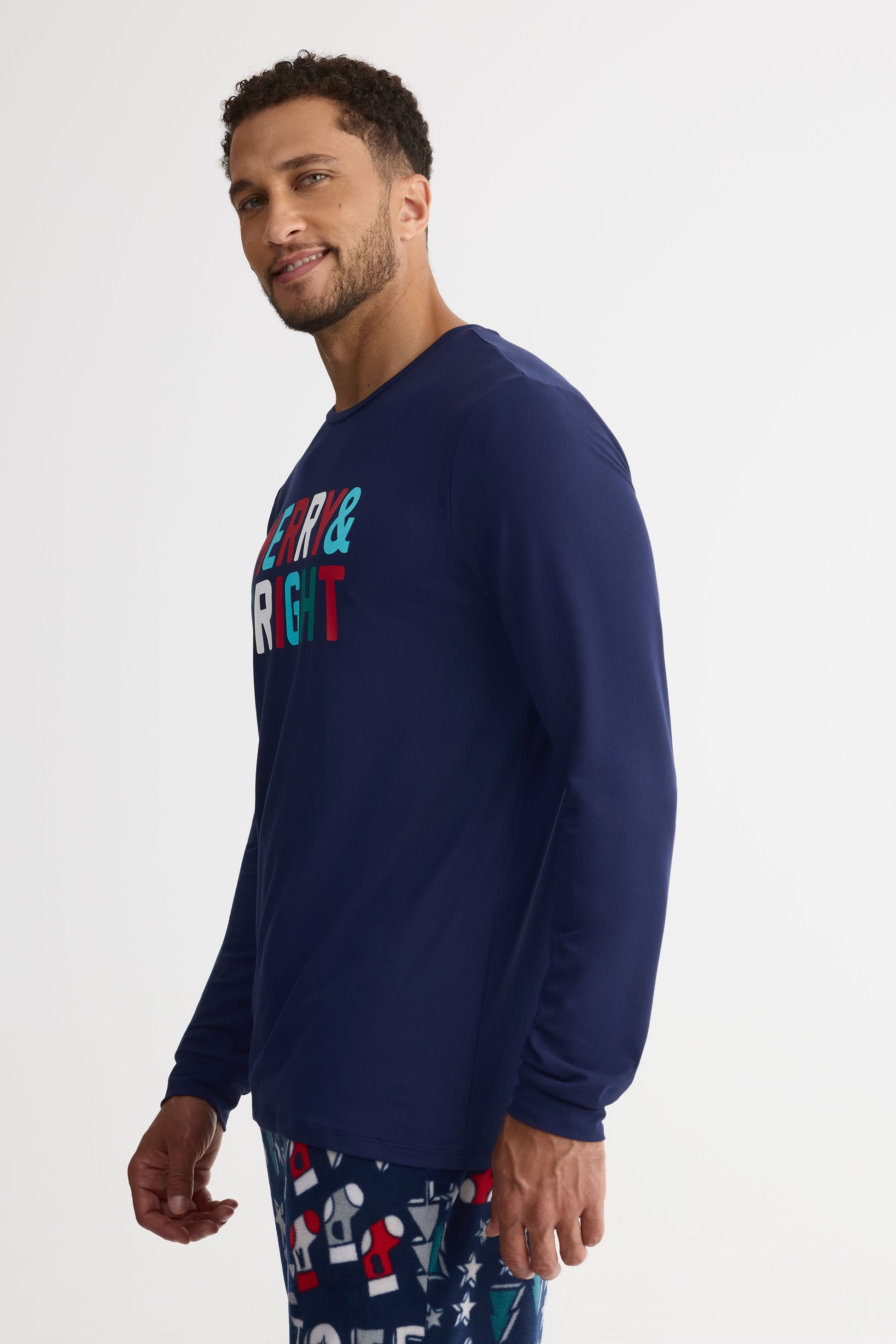 Chandail pyjama graphique - Homme && MARIN