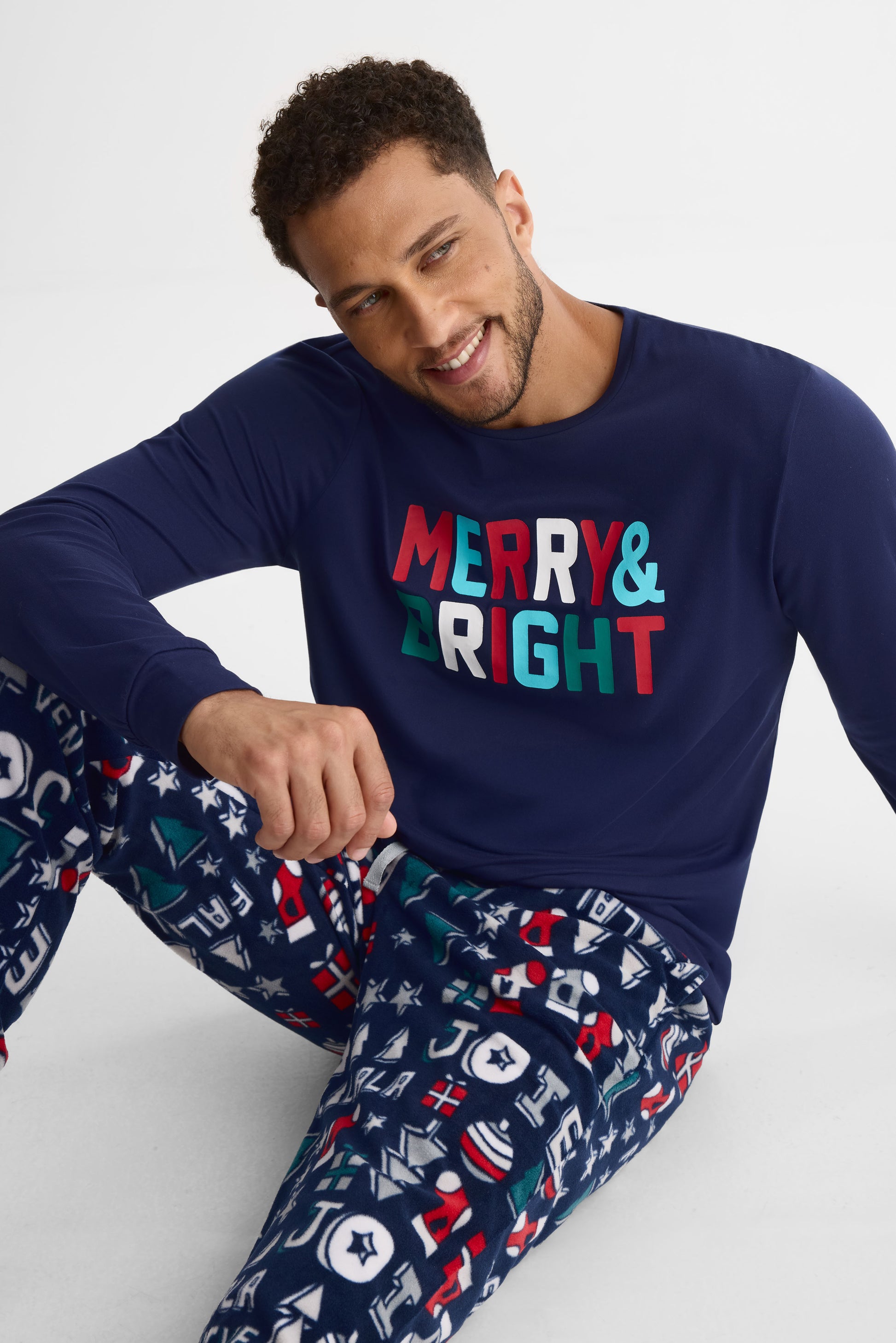 Chandail pyjama graphique - Homme && MARIN
