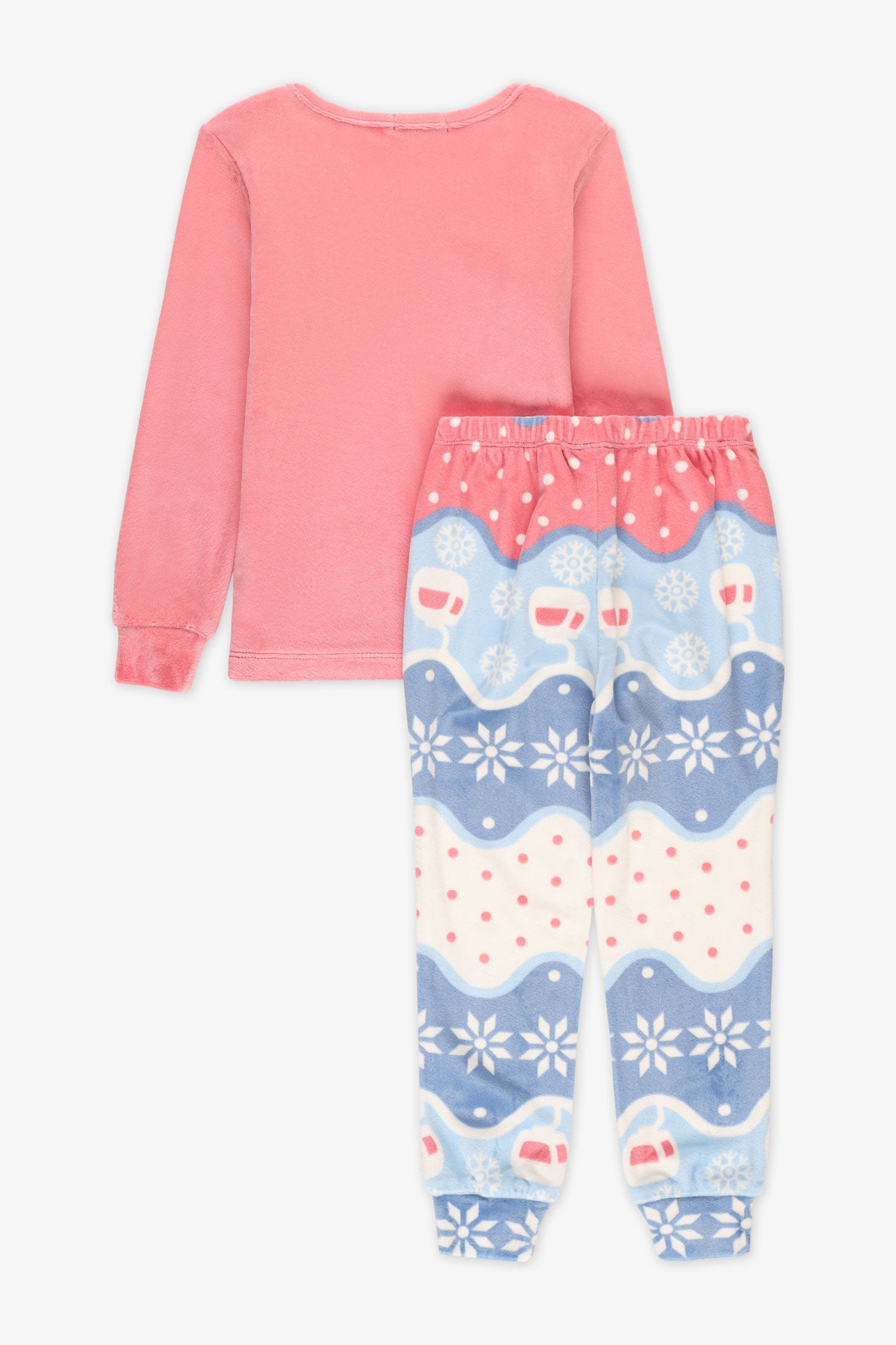 Pyjama 2 pièces velours imprimé - Enfant fille && ROSE