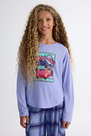 Pyjama 1 pièce léger graphique – Ado fille && LAVANDE
