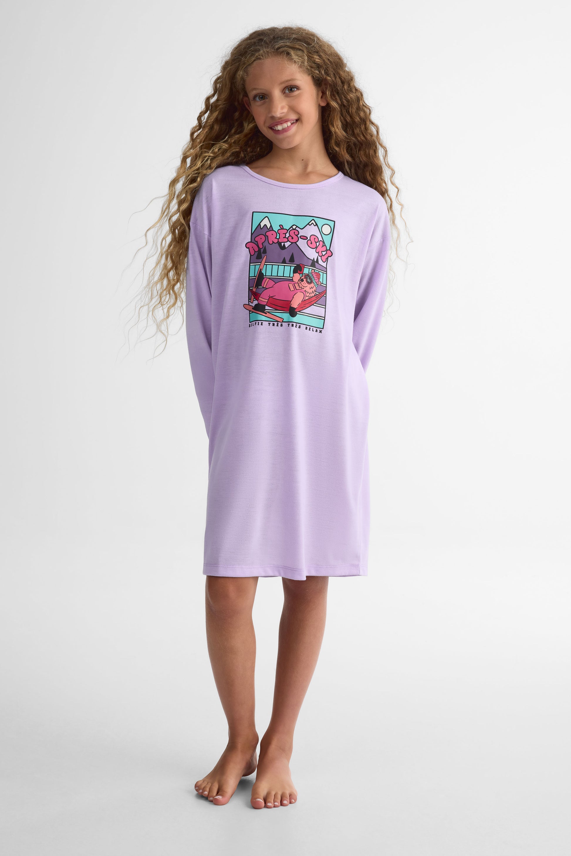 Jaquette M/longues col rond – Ado fille && LAVANDE