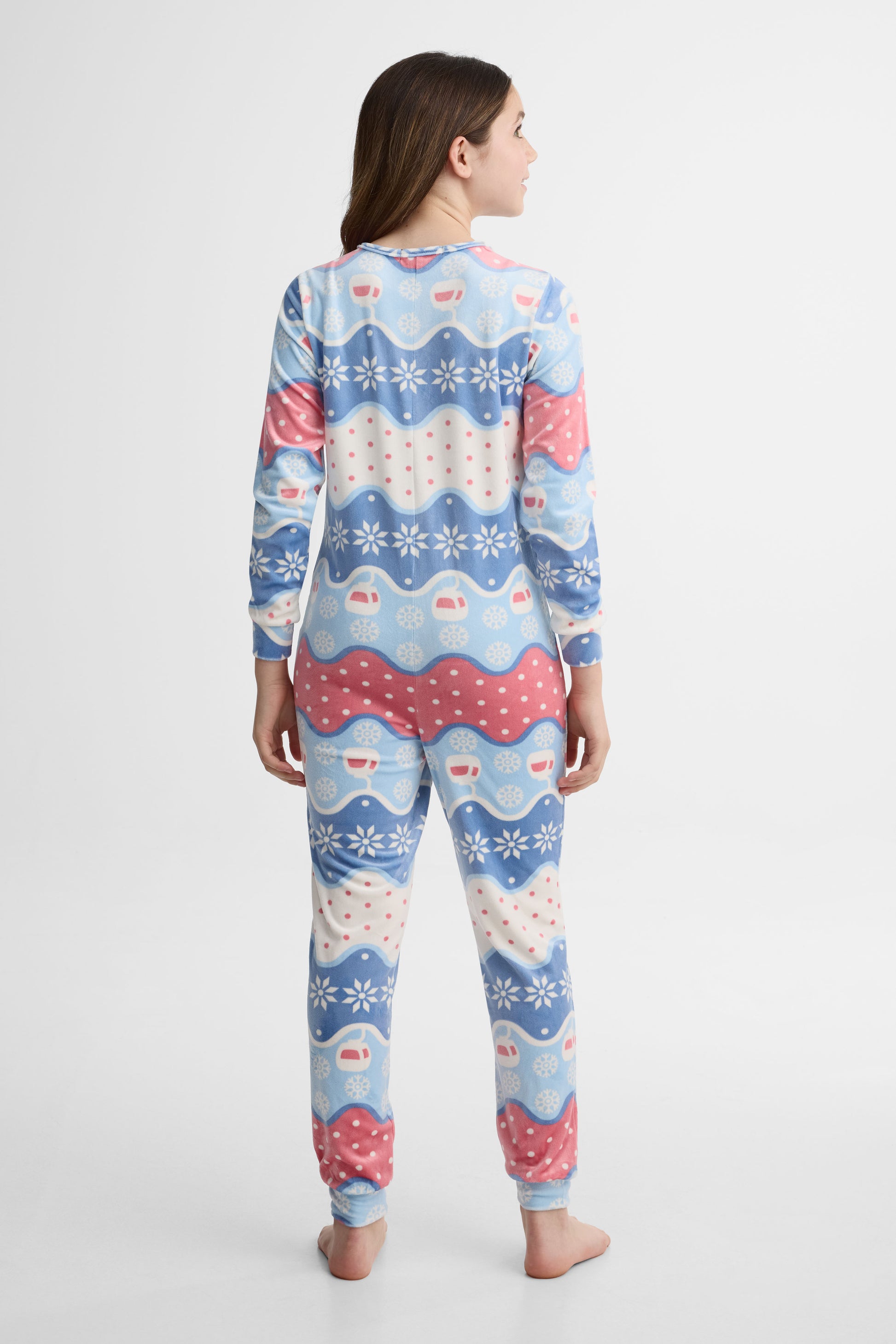 Pyjama 1 pièce velours imprimé – Ado fille && ROSE MULTI