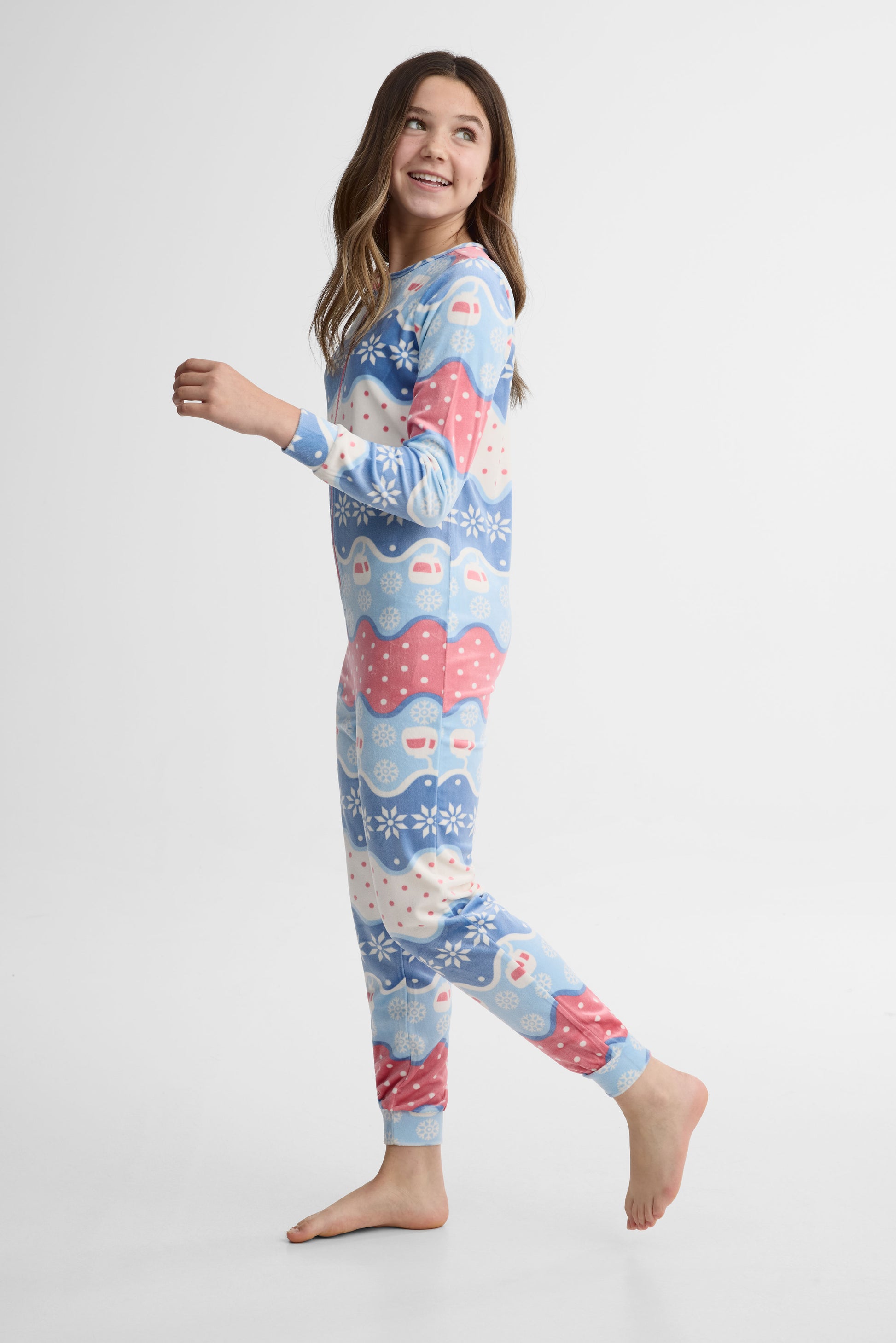 Pyjama 1 pièce velours imprimé – Ado fille && ROSE MULTI