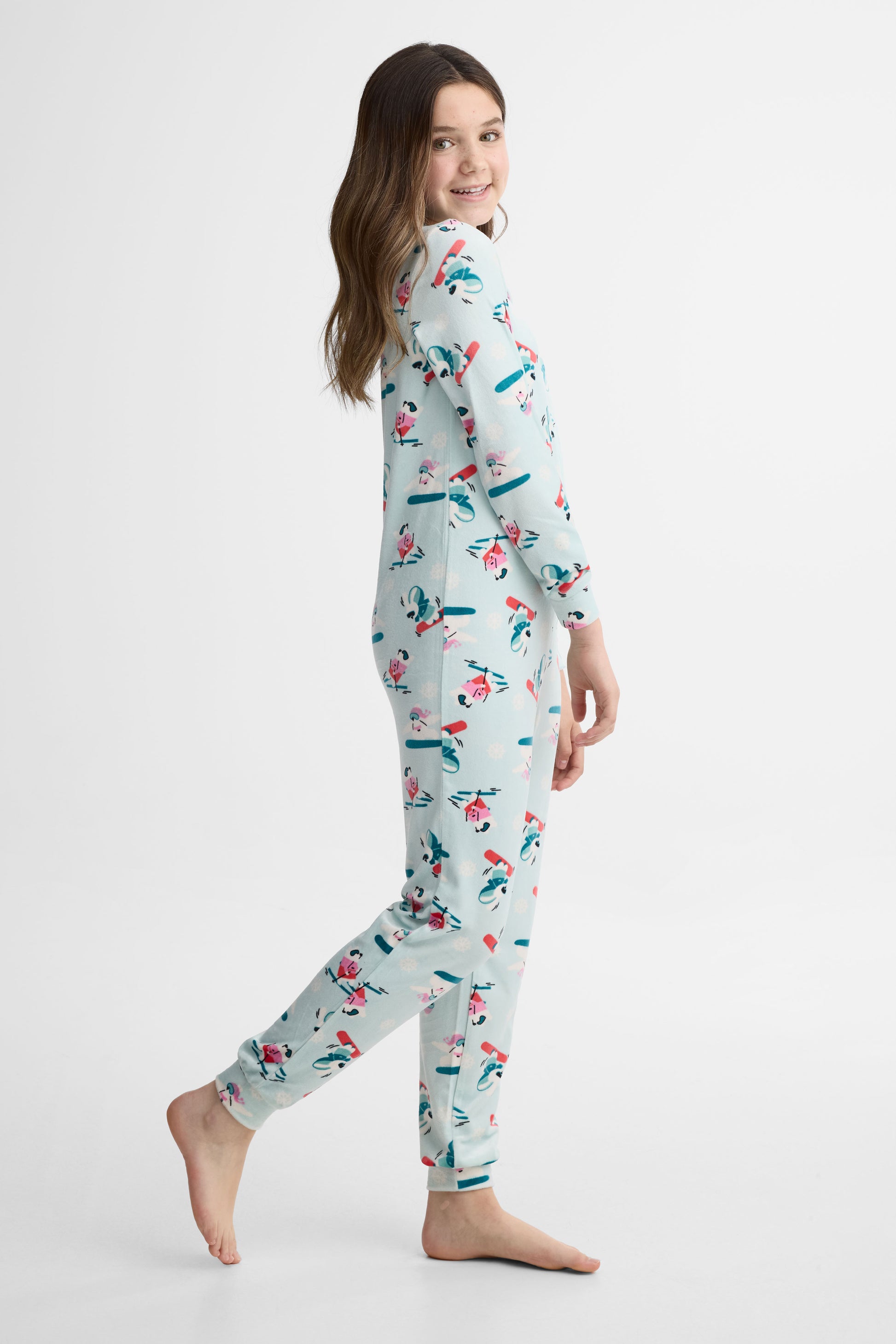 Pyjama 1 pièce velours imprimé – Ado fille && AQUA/MULTI