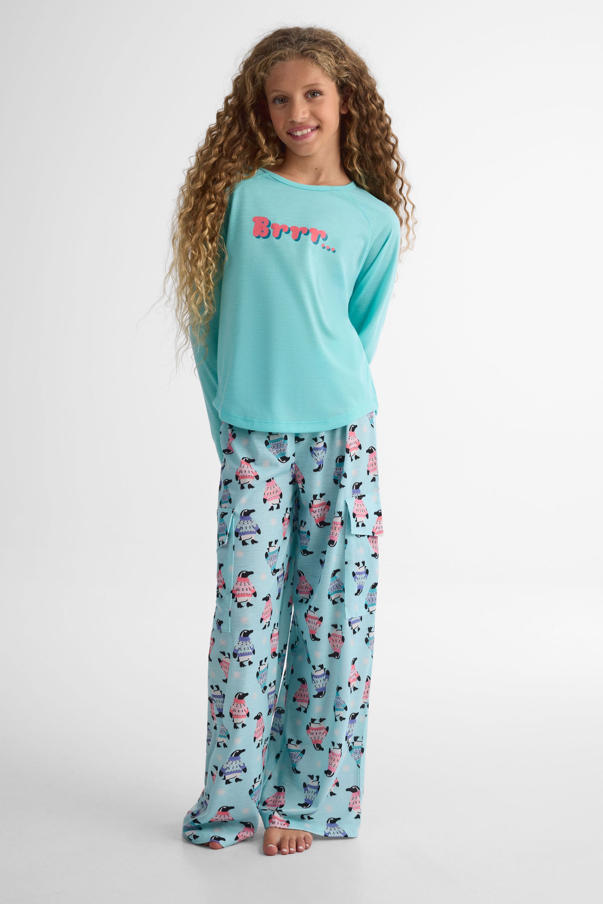 Bas Pyjama imprimé  – Ado fille && AQUA/MULTI
