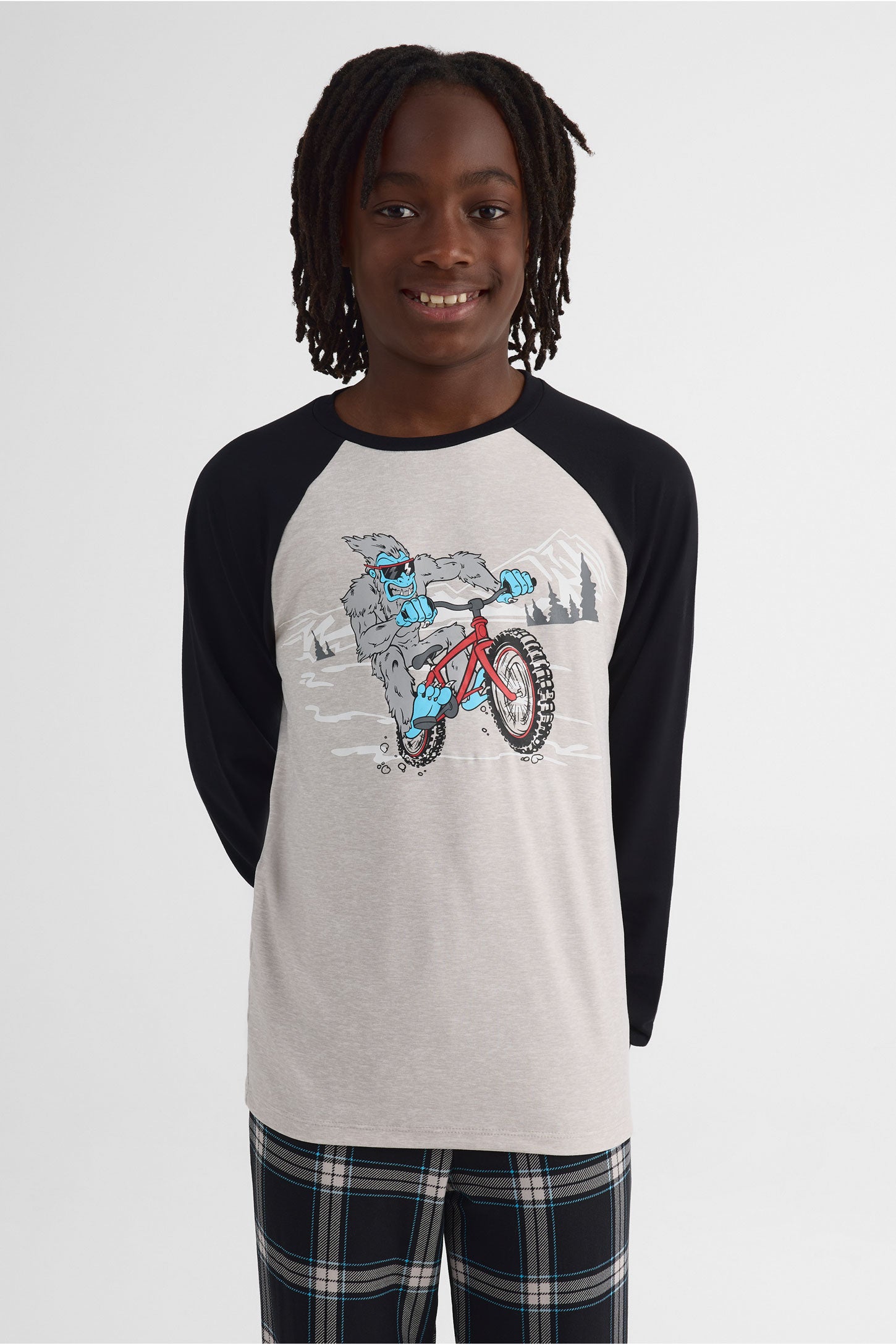 Pyjama 2 pièces graphique 2/40$ – Ado garçon && GRIS MIXTE
