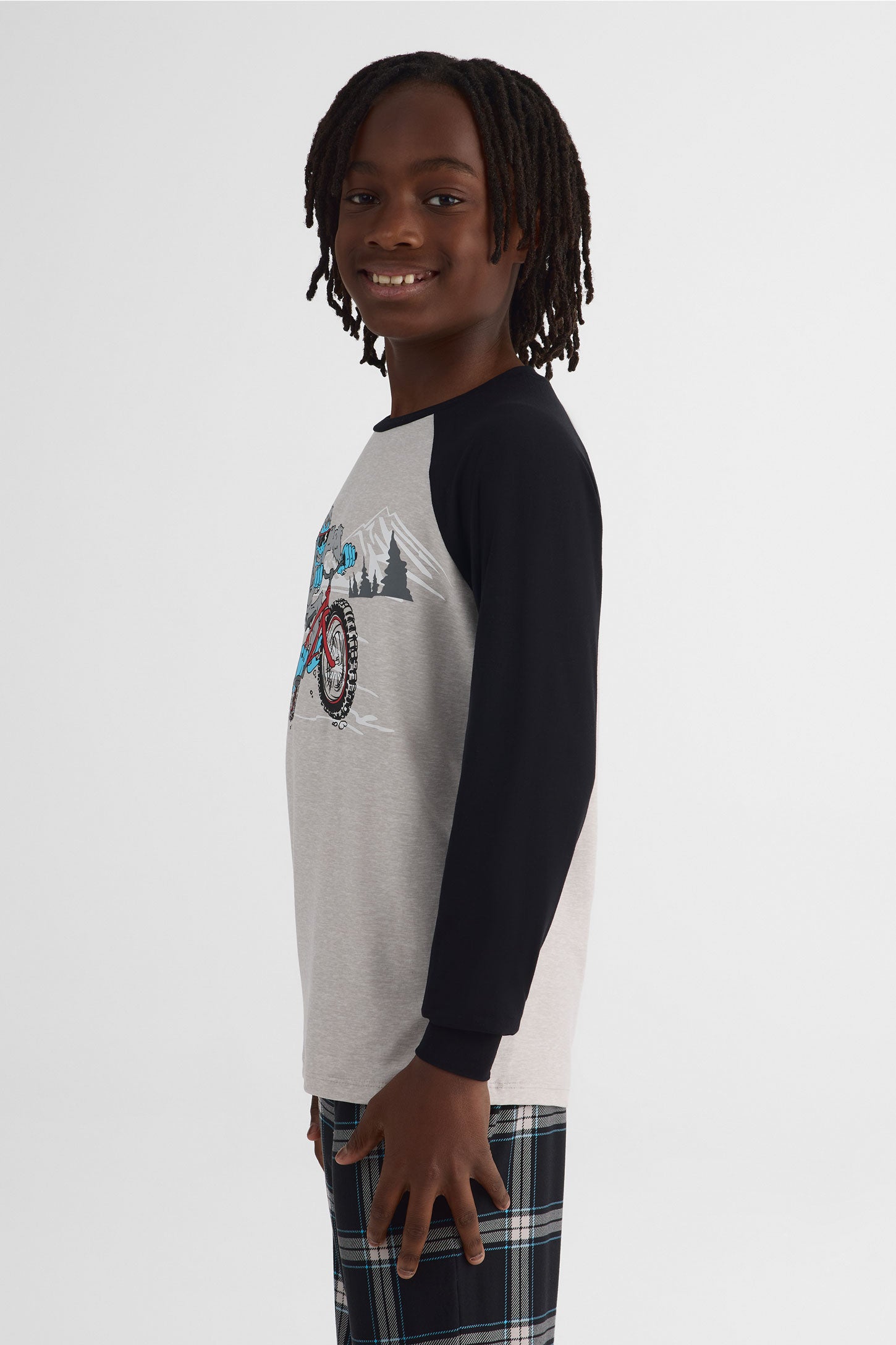 Pyjama 2 pièces graphique 2/40$ – Ado garçon && GRIS MIXTE