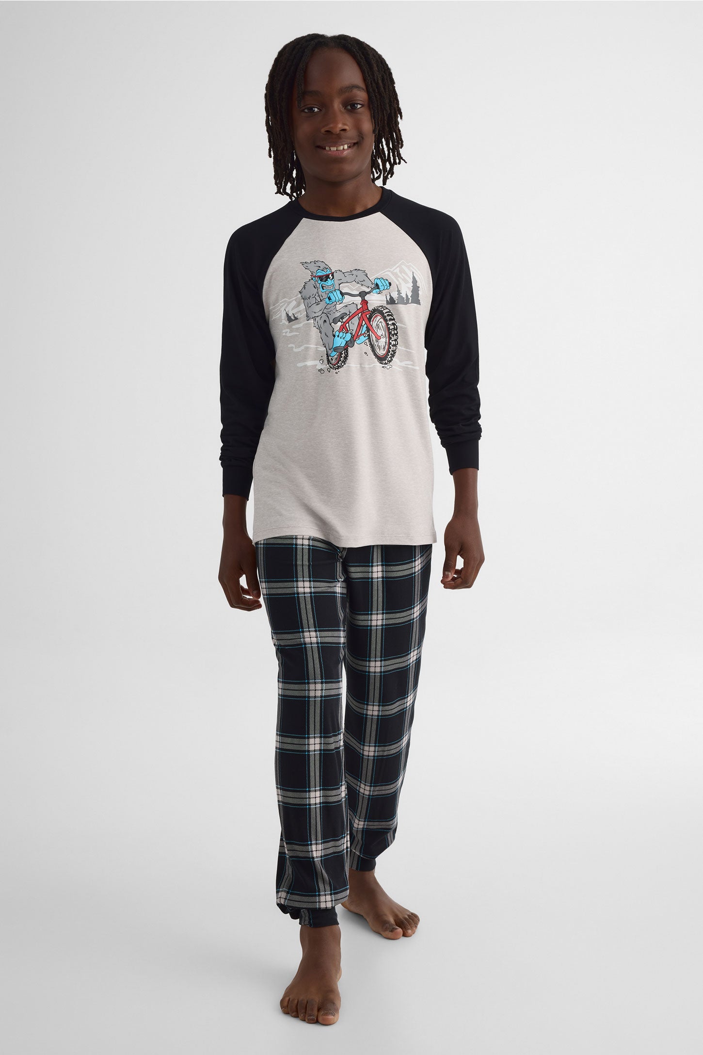 Pyjama 2 pièces graphique 2/40$ – Ado garçon && GRIS MIXTE