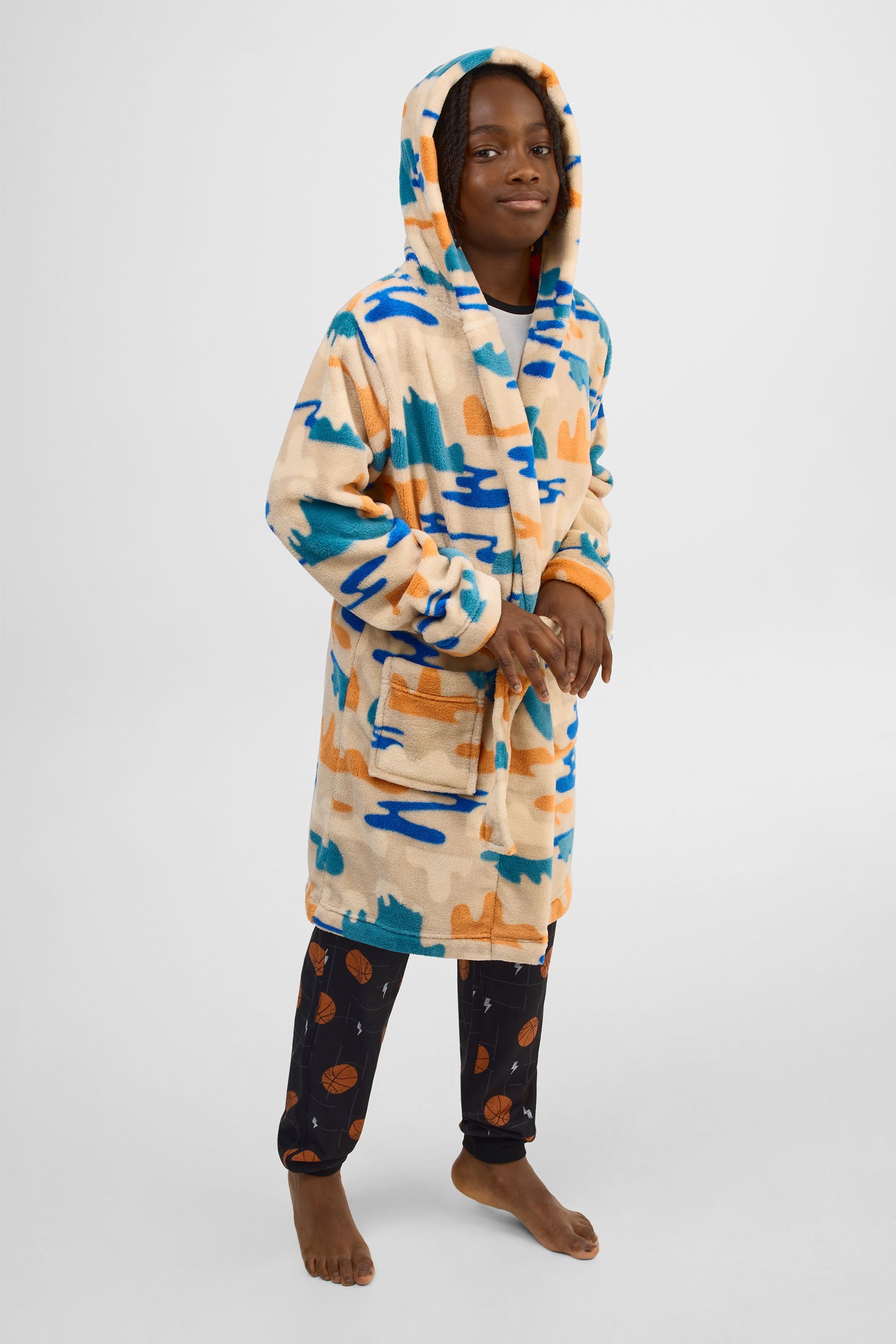 Robe de chambre avec capuchon – Ado garçon – Aubainerie