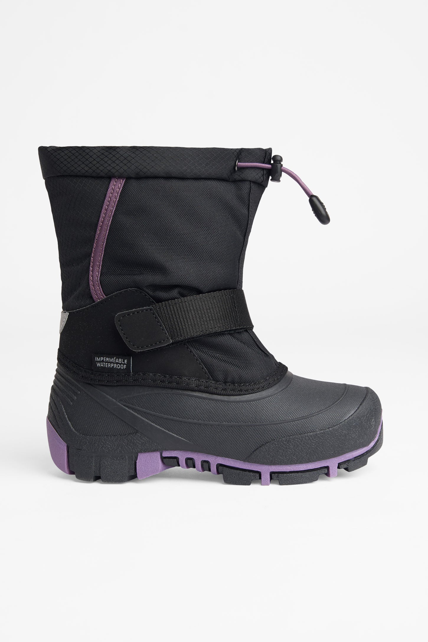 Bottes d'hiver en nubuck et nylon - Enfant fille && NOIR