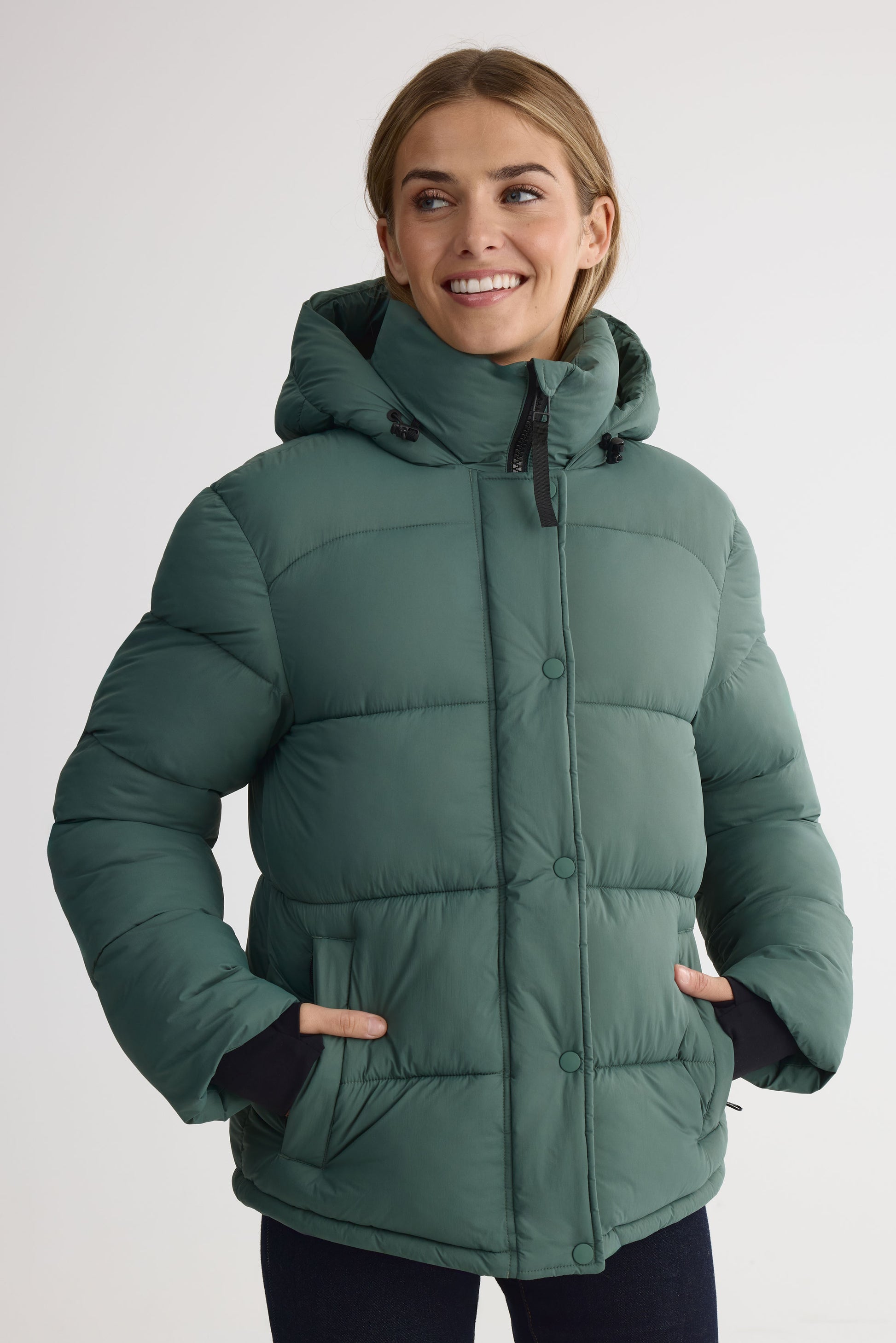 Manteau "puffer" court  - Femme && VERT