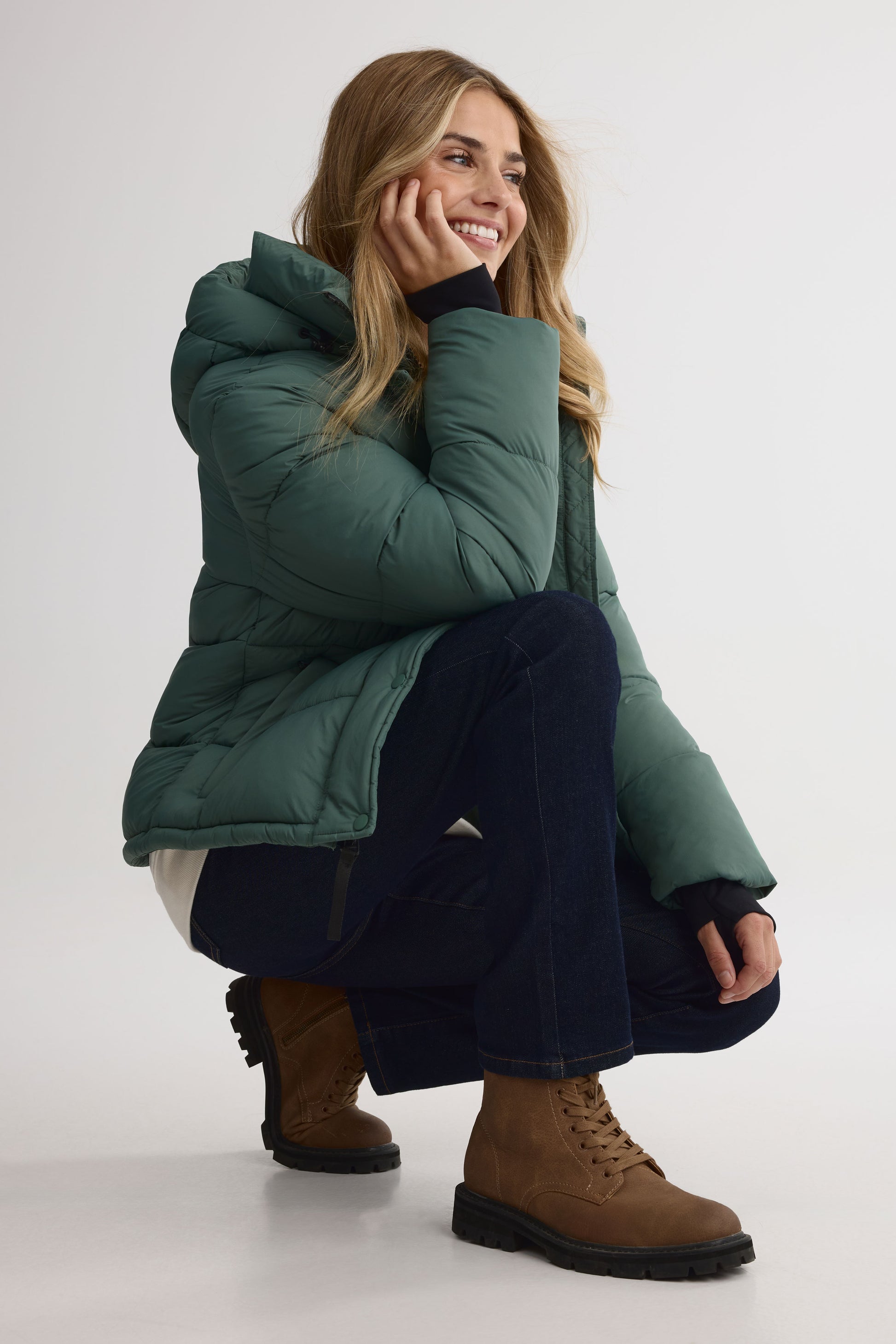 Manteau "puffer" court  - Femme && VERT