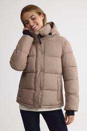 Manteau de ski isolé avec capuchon - Ado garçon && TAUPE