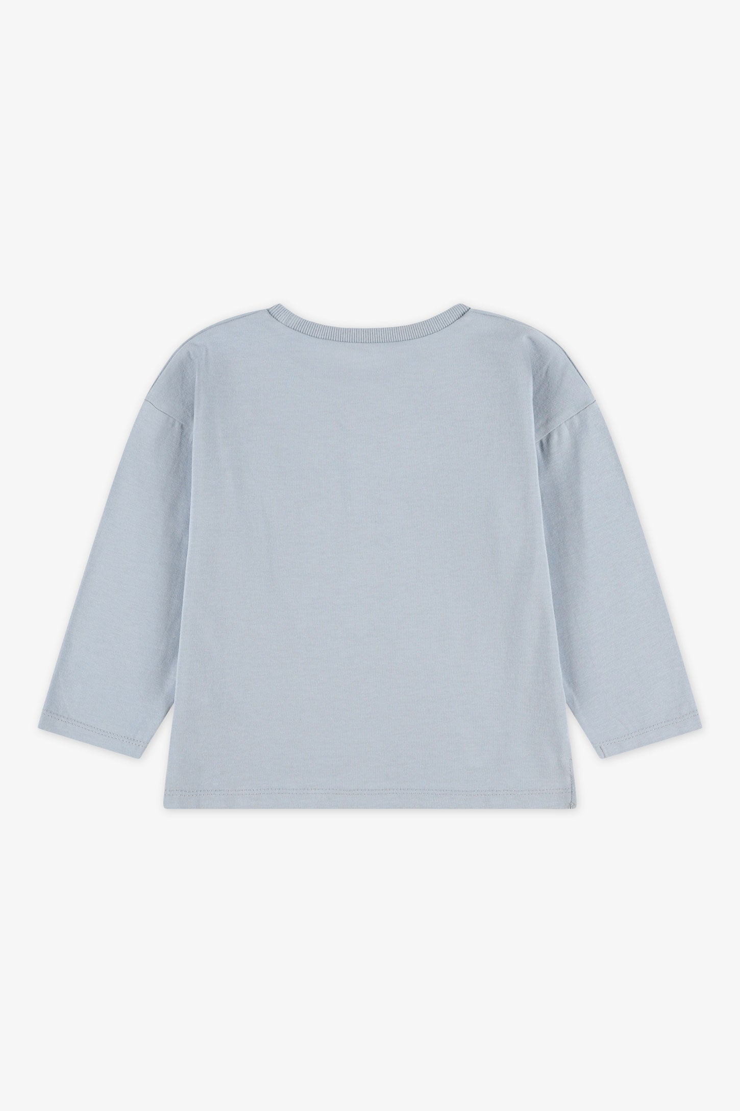 Chandail léger boxy col rond - Bébé garçon && BLEU