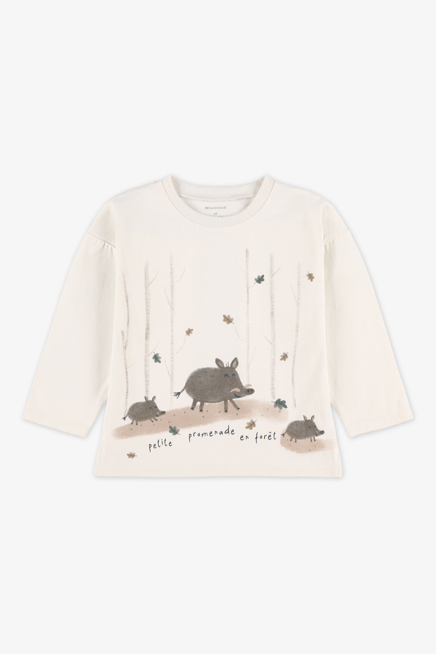 Chandail léger boxy col rond - Bébé garçon && BLANC CASSÉ