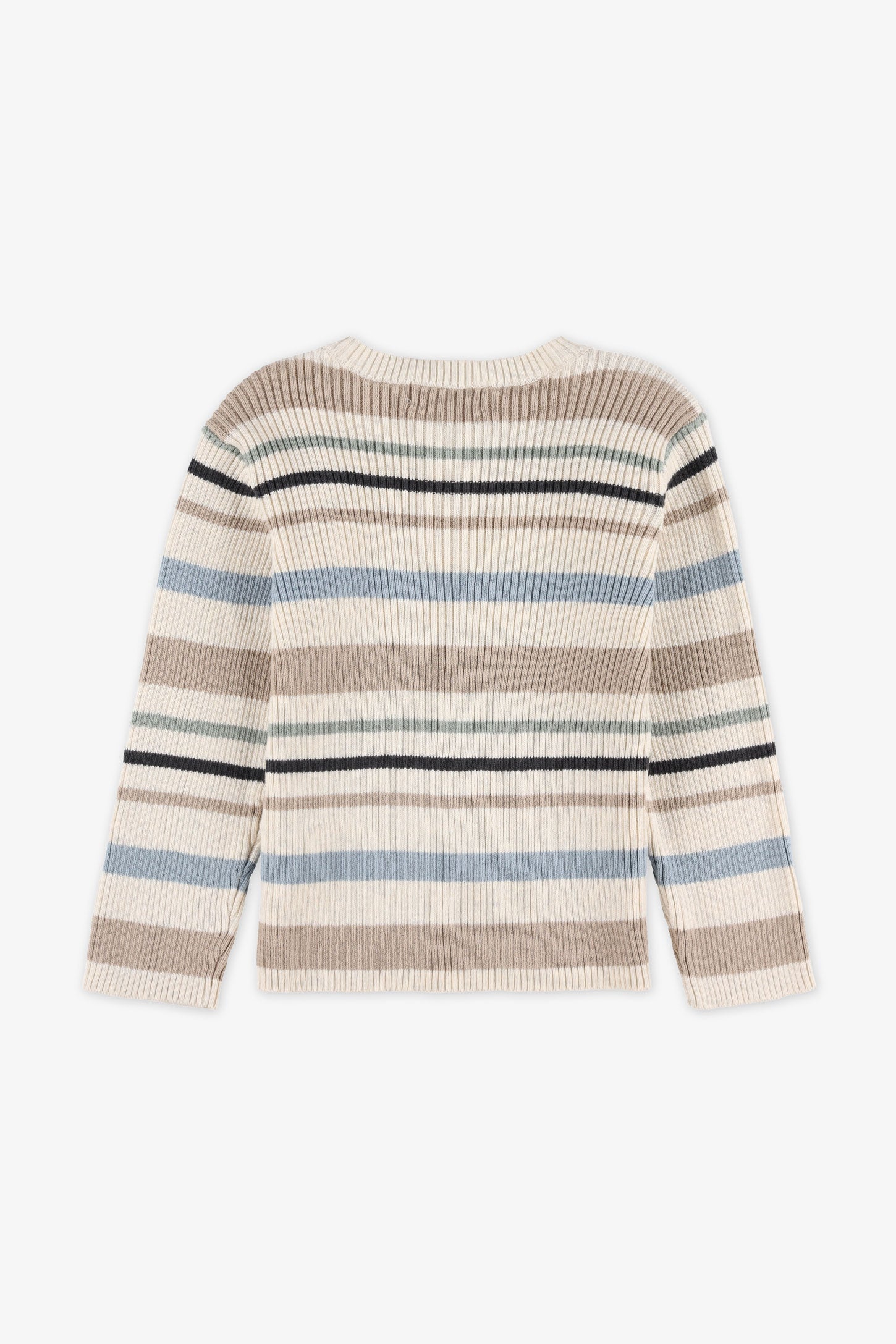 Chandail tricot rayé col Henley - Bébé garçon && BLANC CASSÉ MIX