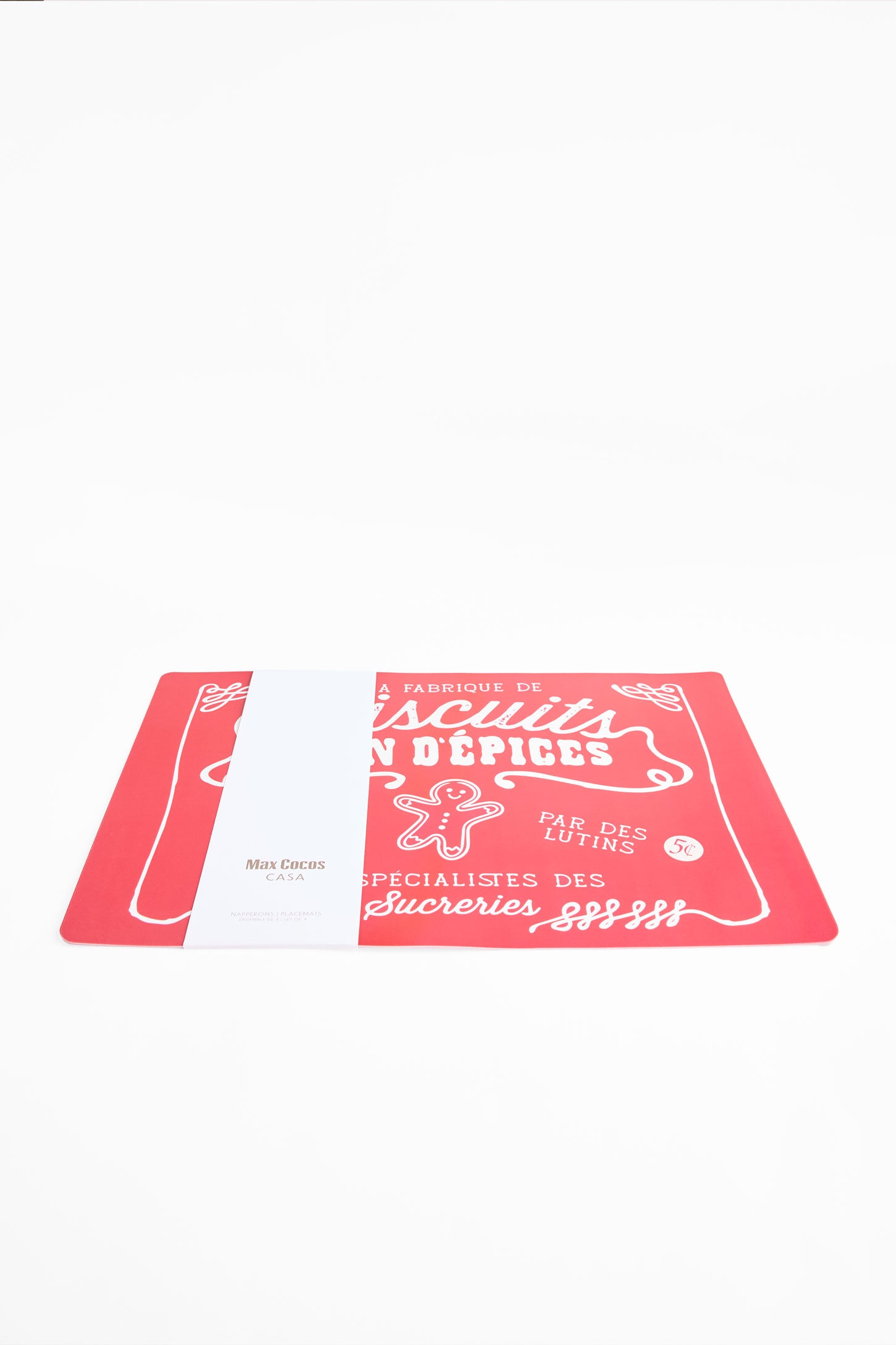 Napperon imprimé en plastique - 6 unités && ROUGE