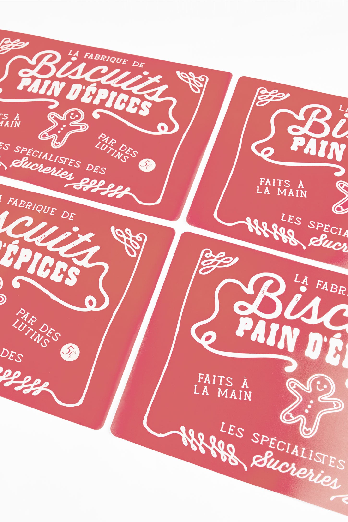 Napperon imprimé en plastique - 6 unités && ROUGE