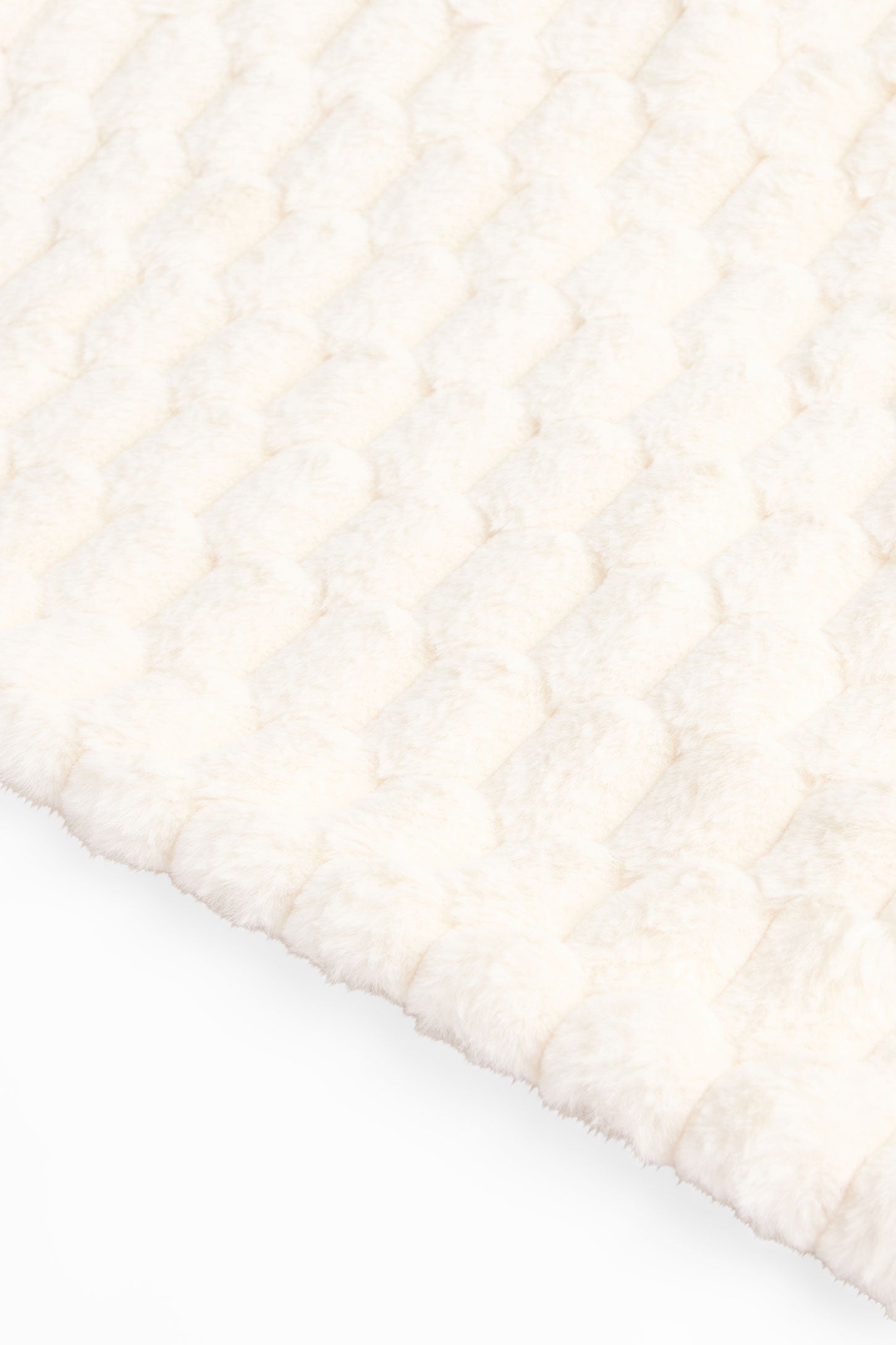 Jeté uni jacquard microplush 50"x60" && BLANC CASSÉ