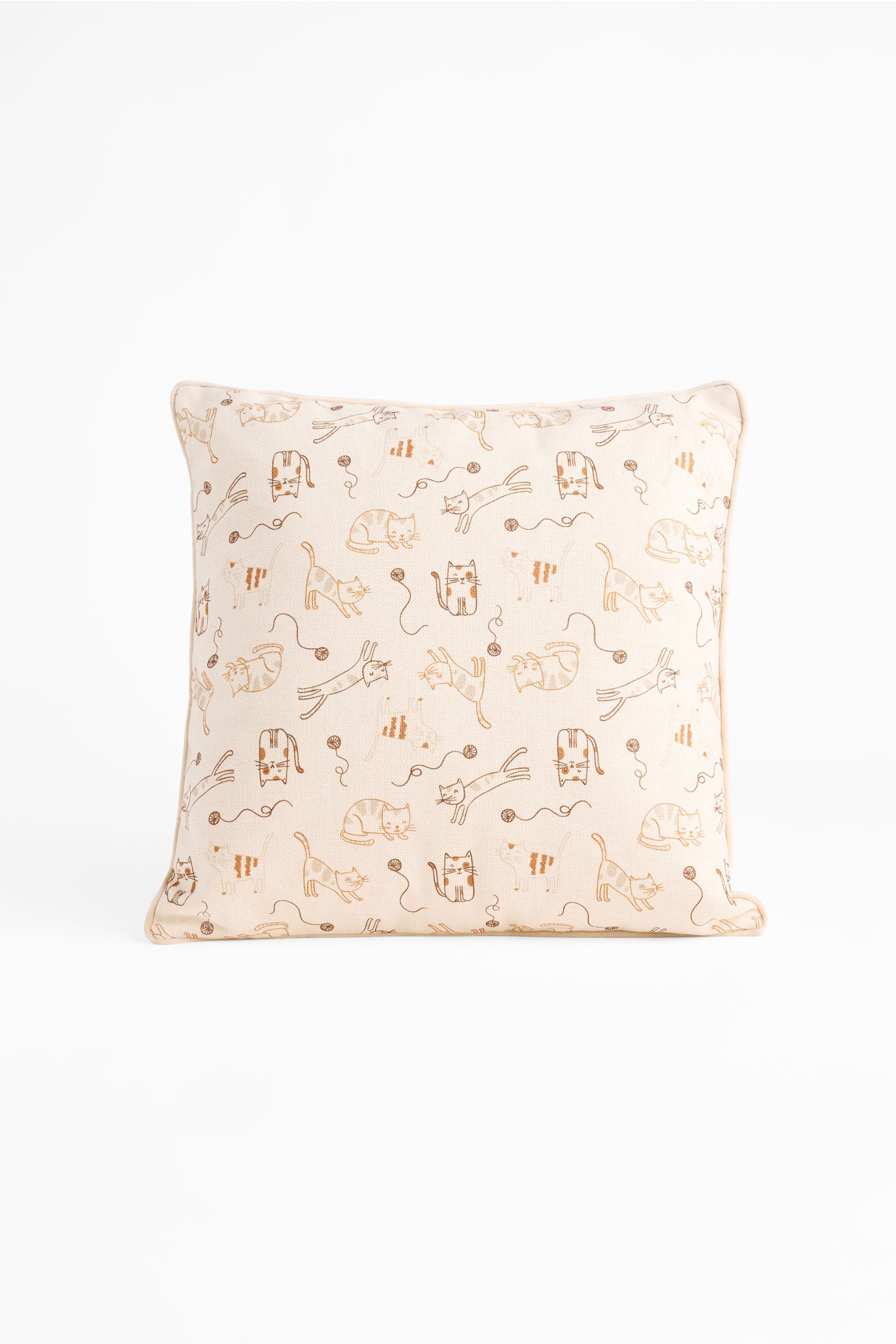 Coussin imprimé en polyester 18"x18" && BLANC CASSÉ