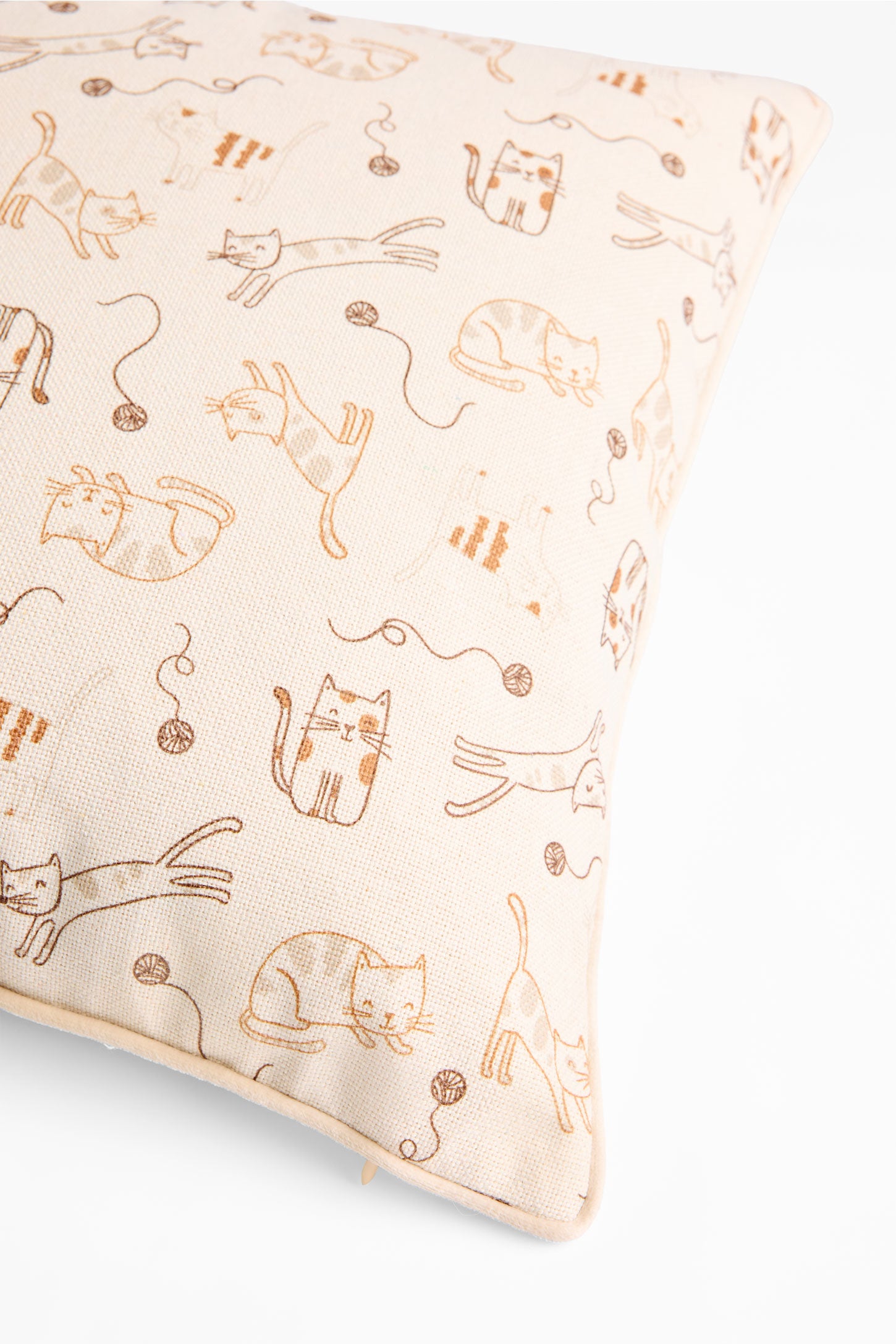 Coussin imprimé en polyester 18"x18" && BLANC CASSÉ