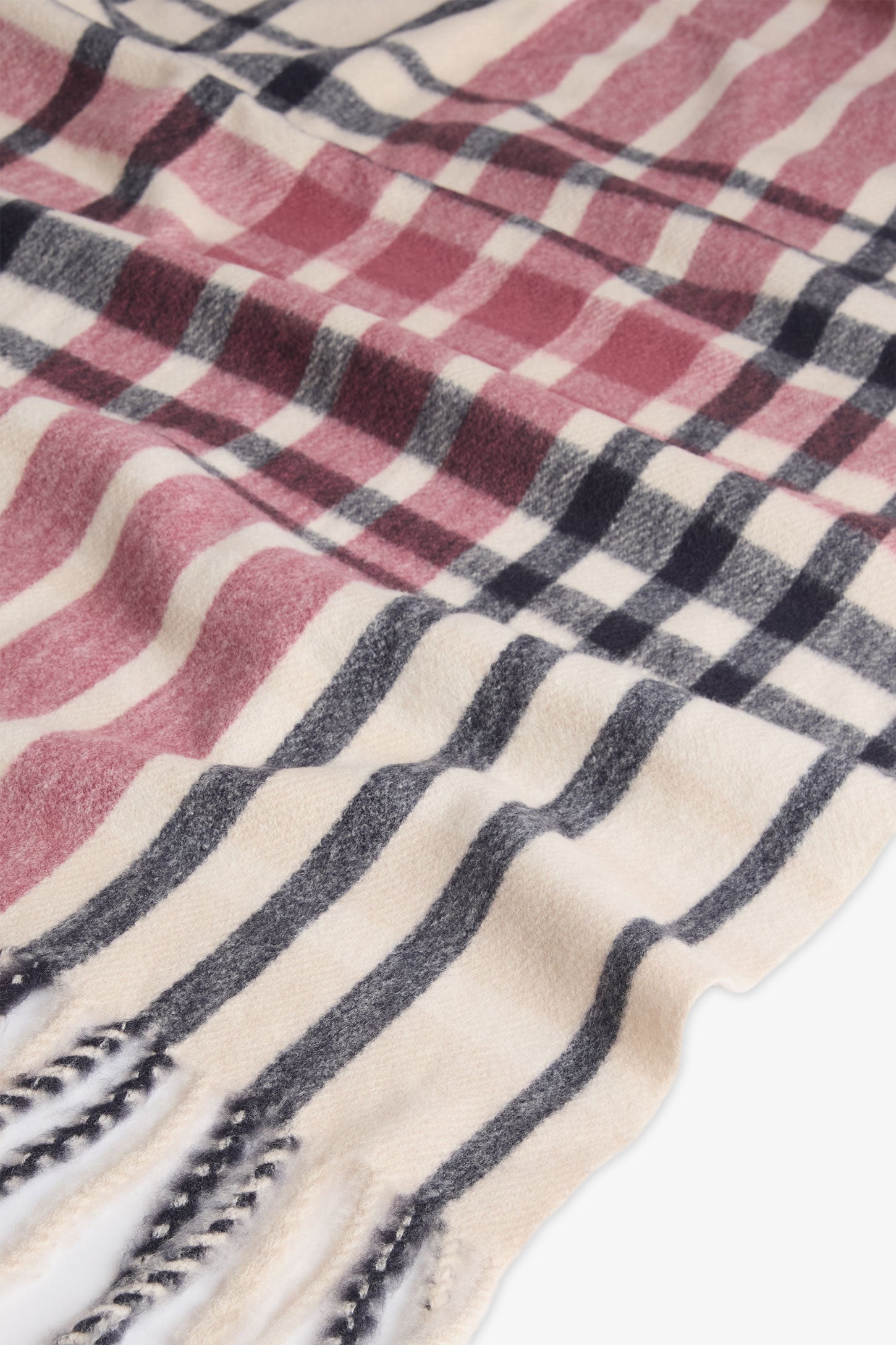 Foulard en tricot à motif carreaux – Femme && ROSE MULTI