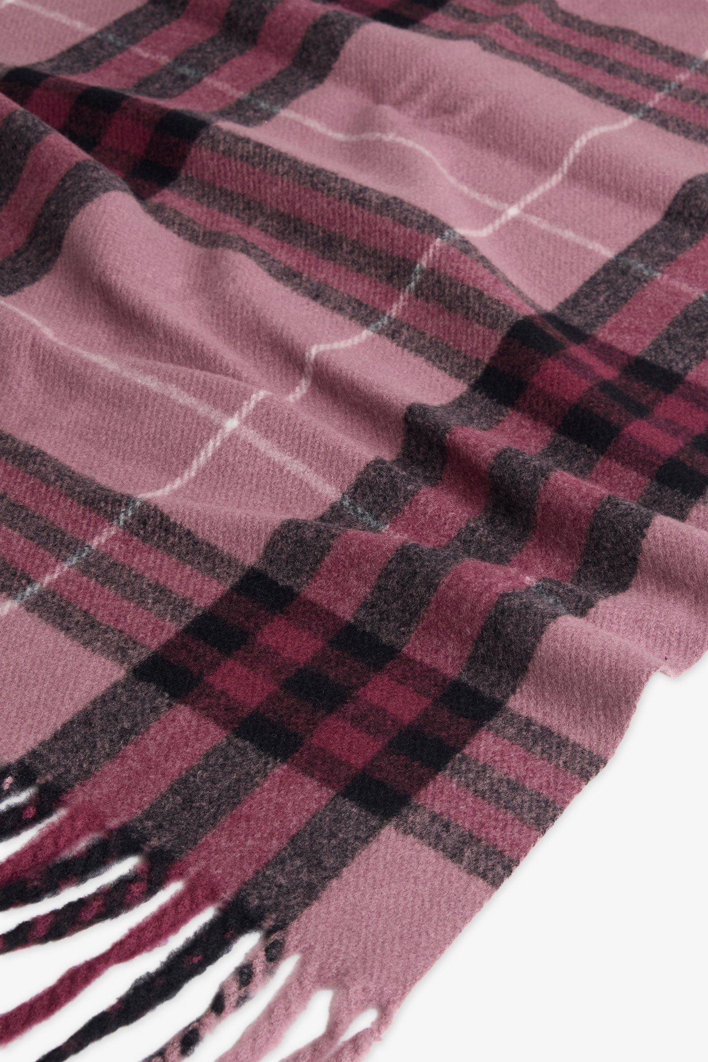 Foulard en tricot à motif carreaux – Femme && RAISIN