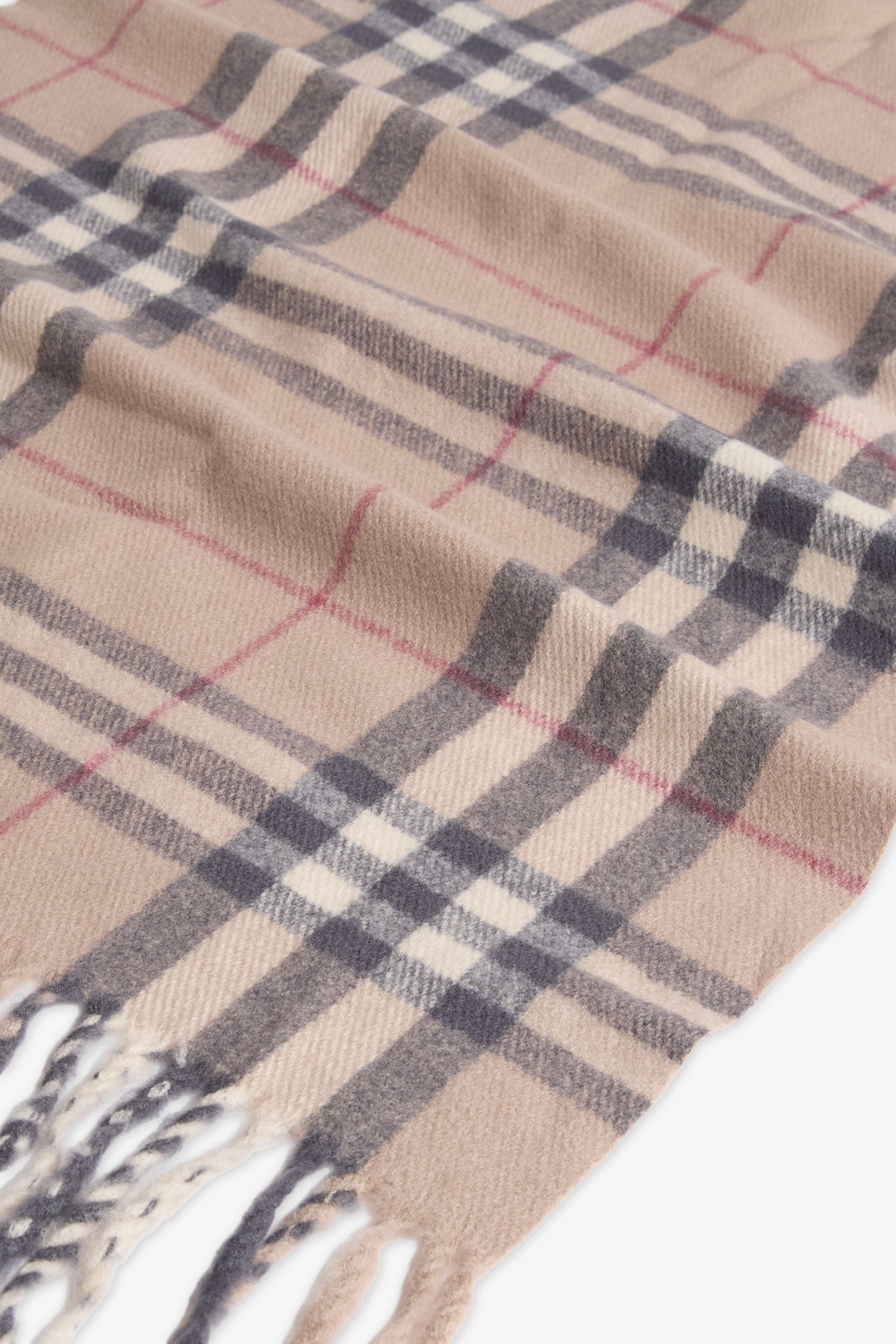 Foulard en tricot à motif carreaux – Femme && TAUPE MULTI