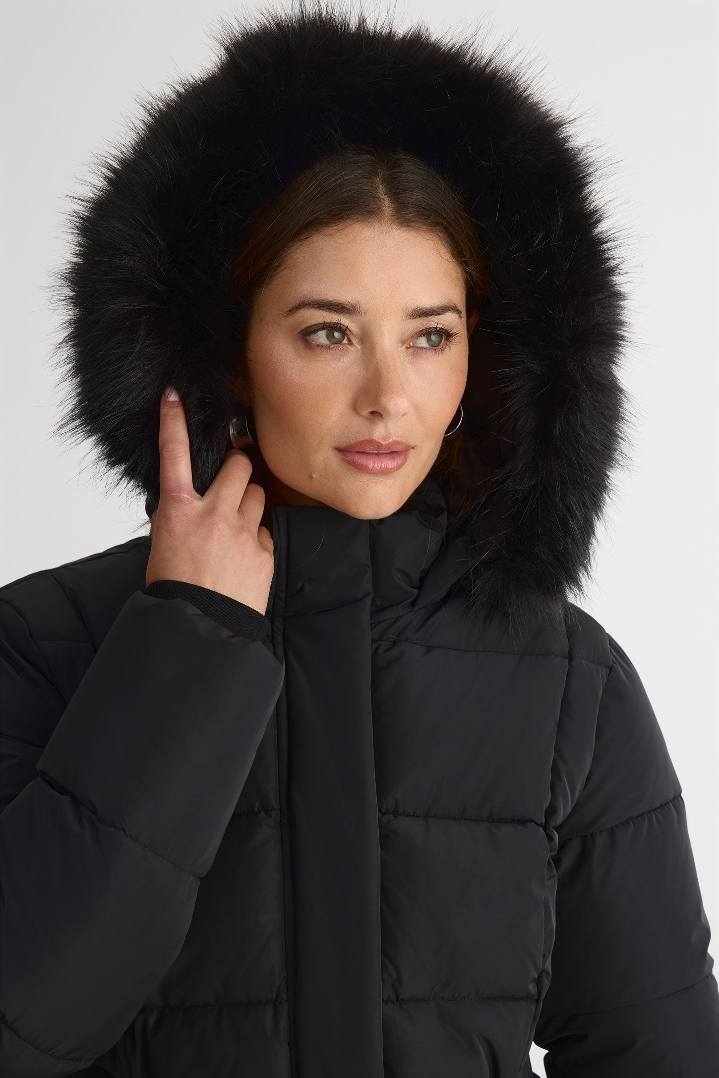 Manteau isolé avec capuchon - Femme && NOIR