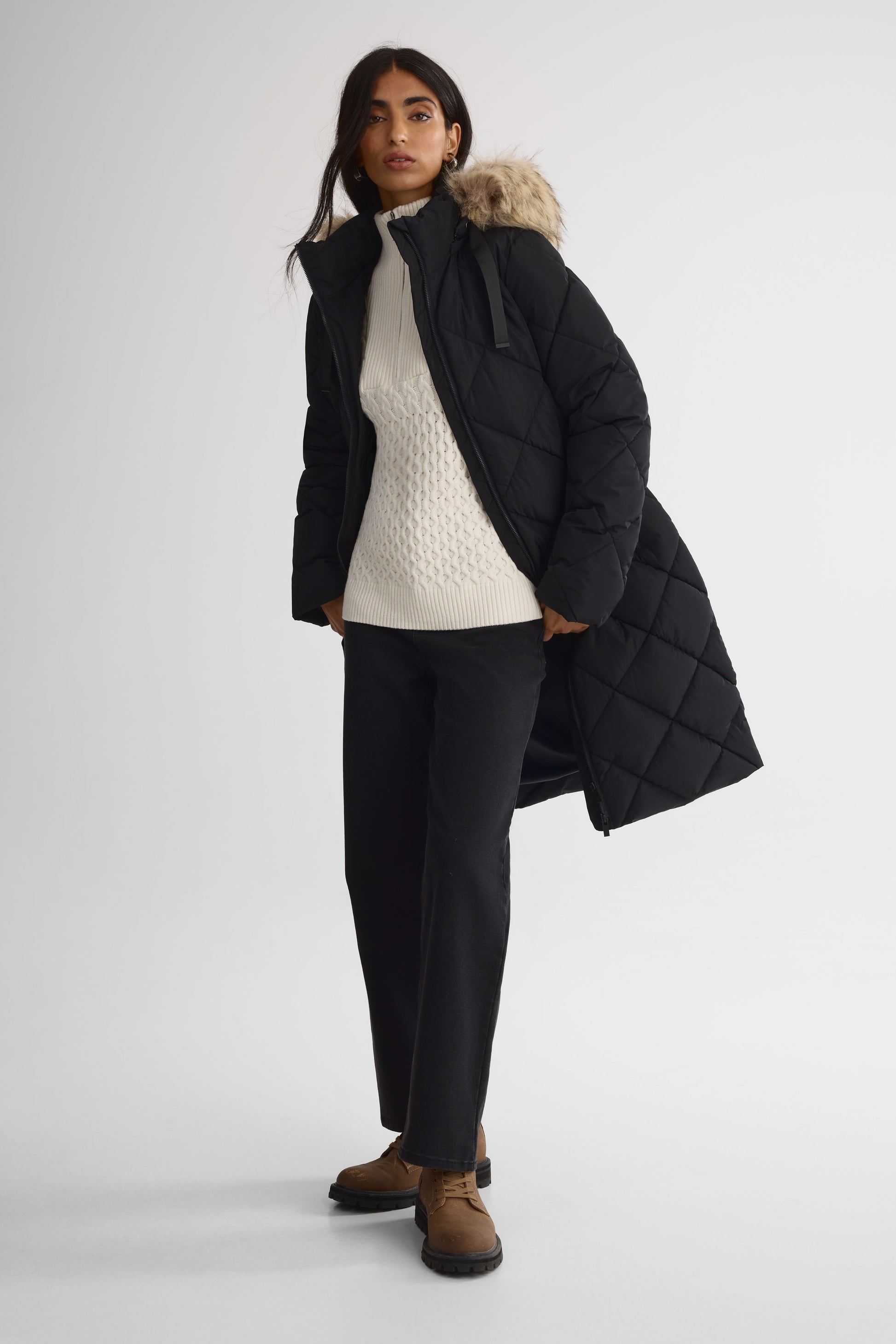 Manteau d'hiver long – Femme && NOIR