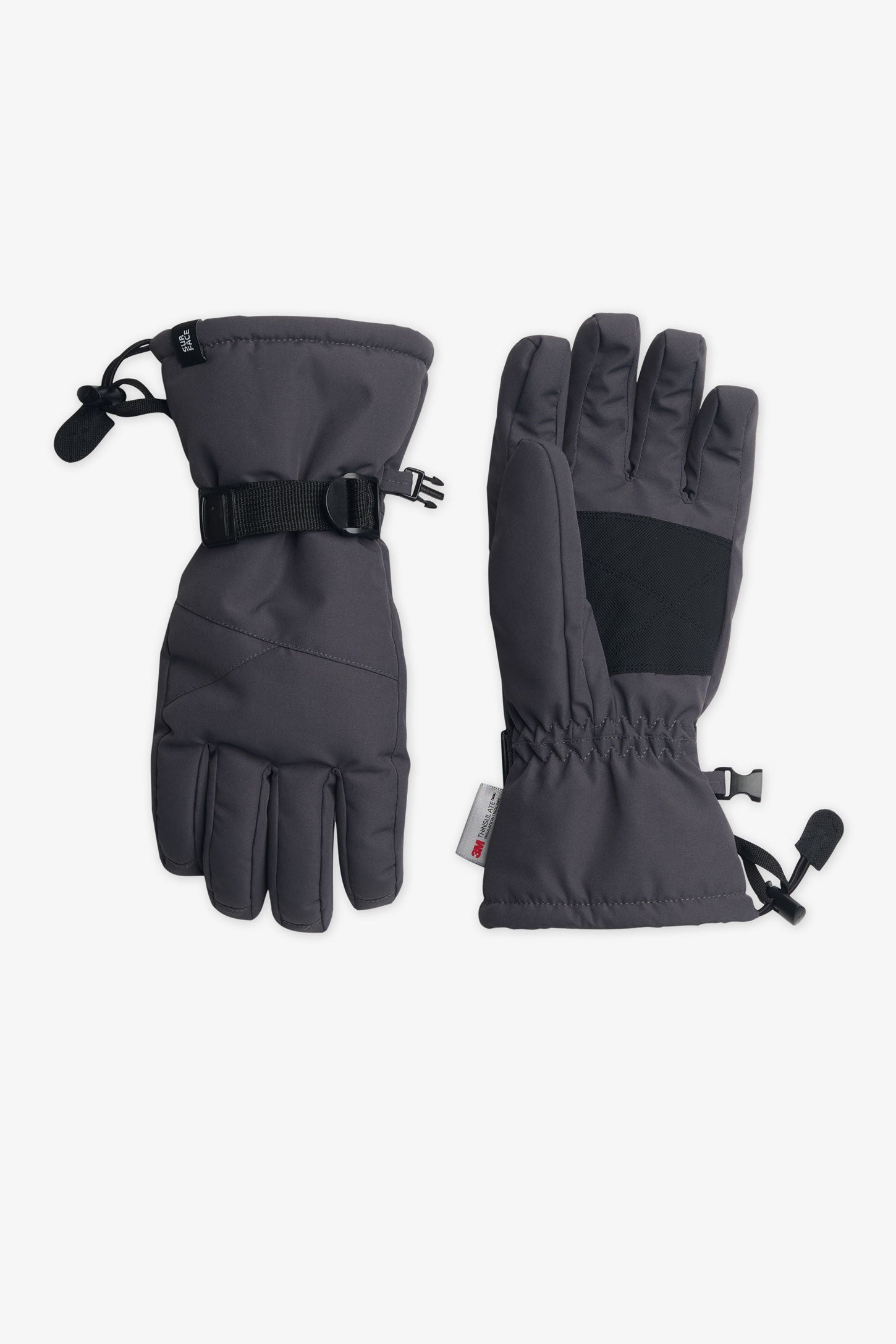 Gant isolé doublé tricot brossé - Femme && CHARBON