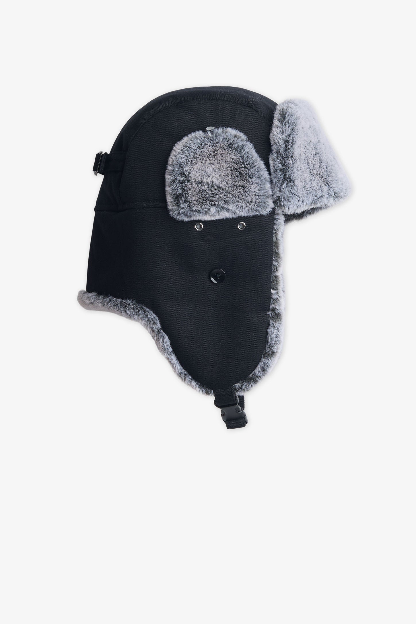 Chapeau aviateur doublé en polar – Homme && NOIR