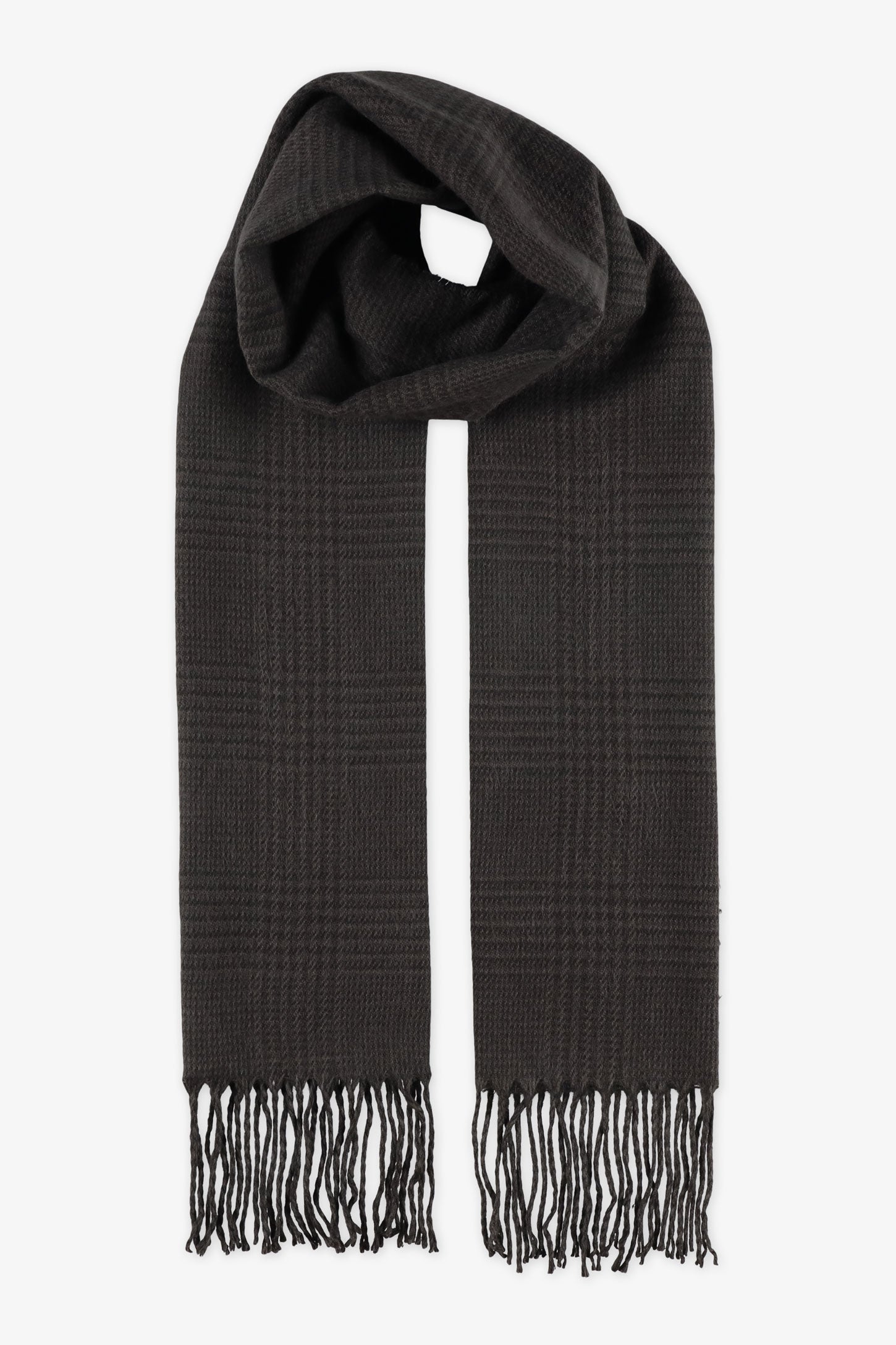 Foulard tricot en acrylique à carreaux – Homme && CHARBON/MULTI