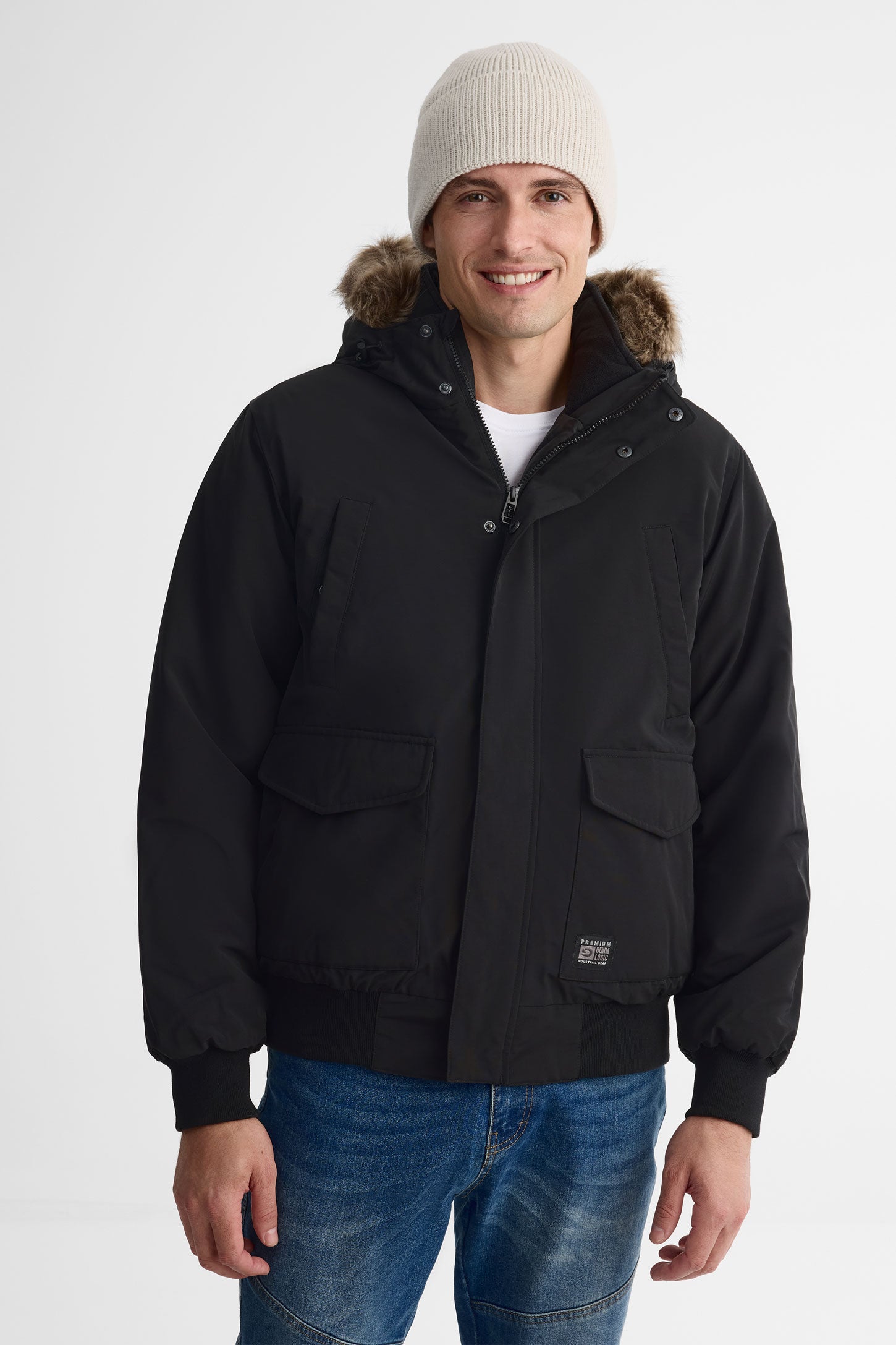 Manteau isolé "bomber" résistant à l'eau - Homme && NOIR