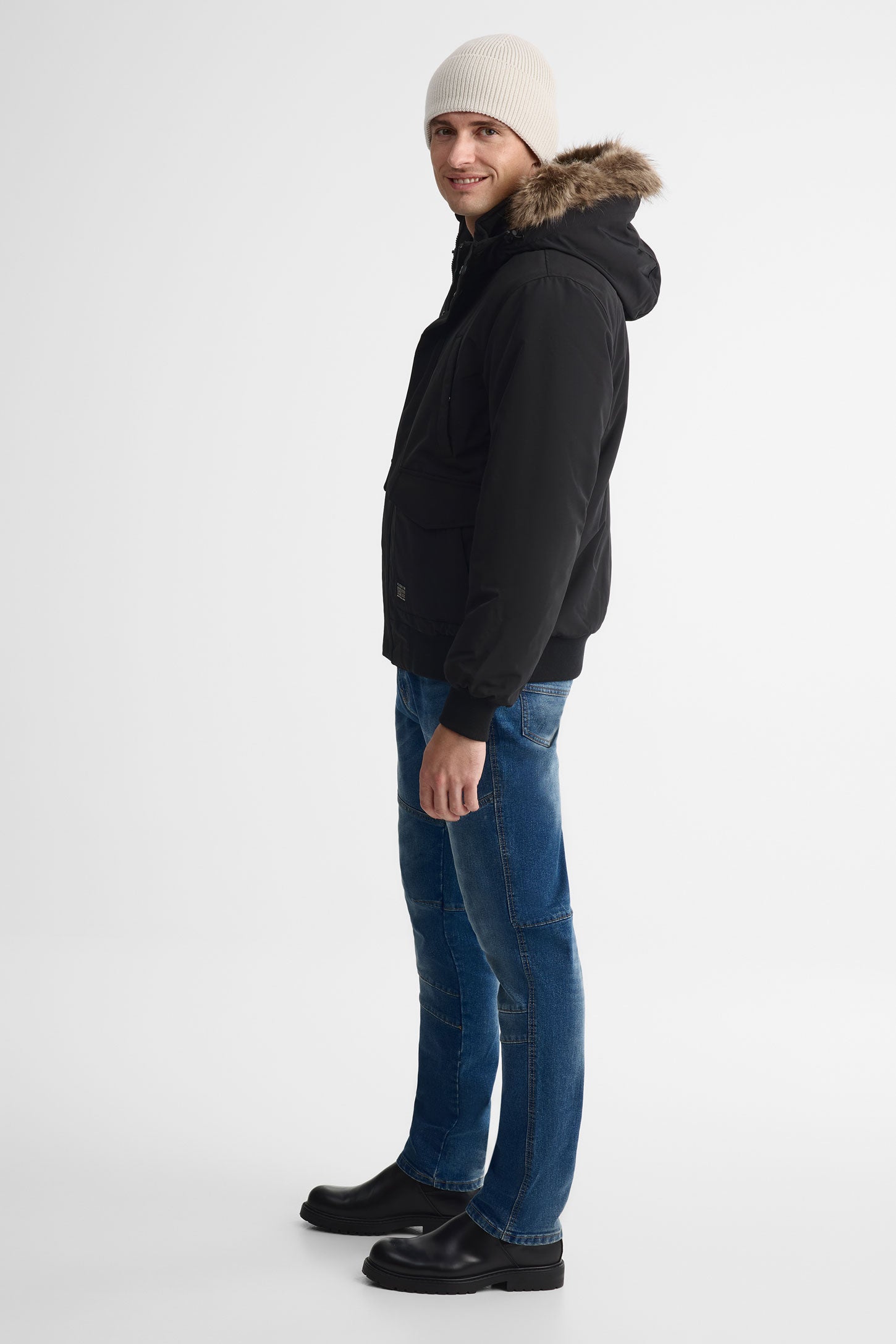 Manteau isolé "bomber" résistant à l'eau - Homme && NOIR