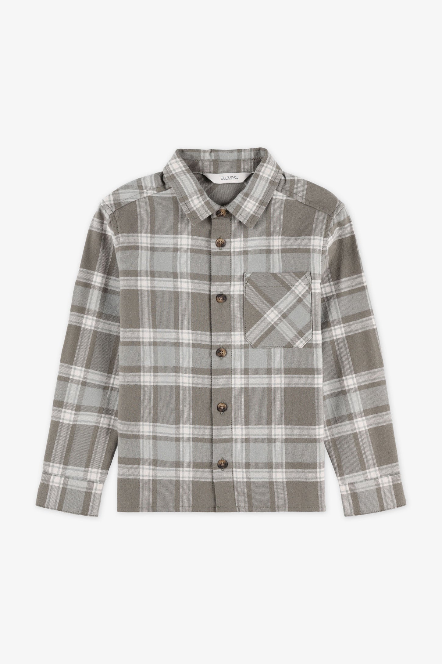 Chemise flanelle à carreaux - Enfant garçon && KAKI/MULTI
